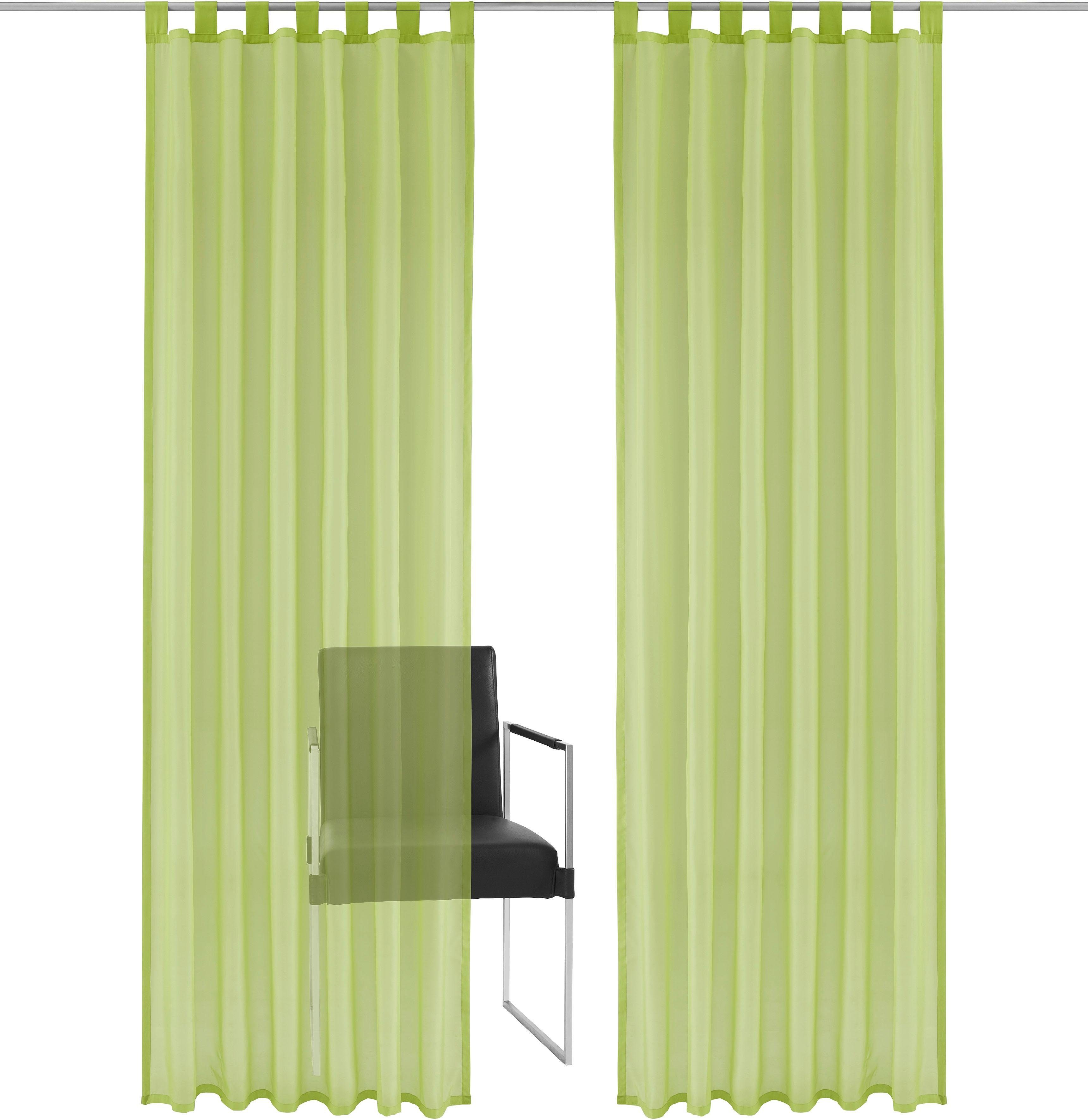 Gardine XANA, my home, Schlaufen (1 St), transparent, Polyester, 1 Schal, transparent, Voile, einfarbig, pflegeleicht grün