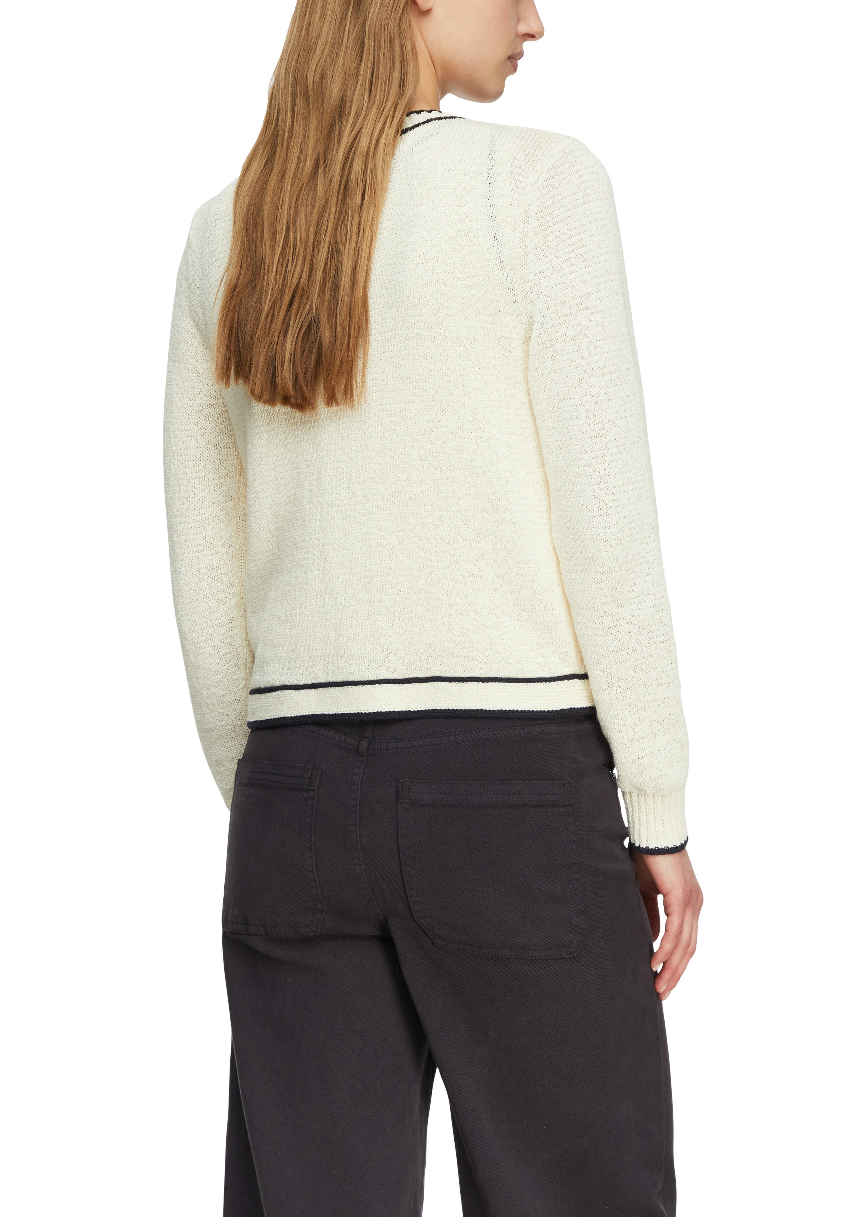 comma Strickjacke mit Kontrast-Details