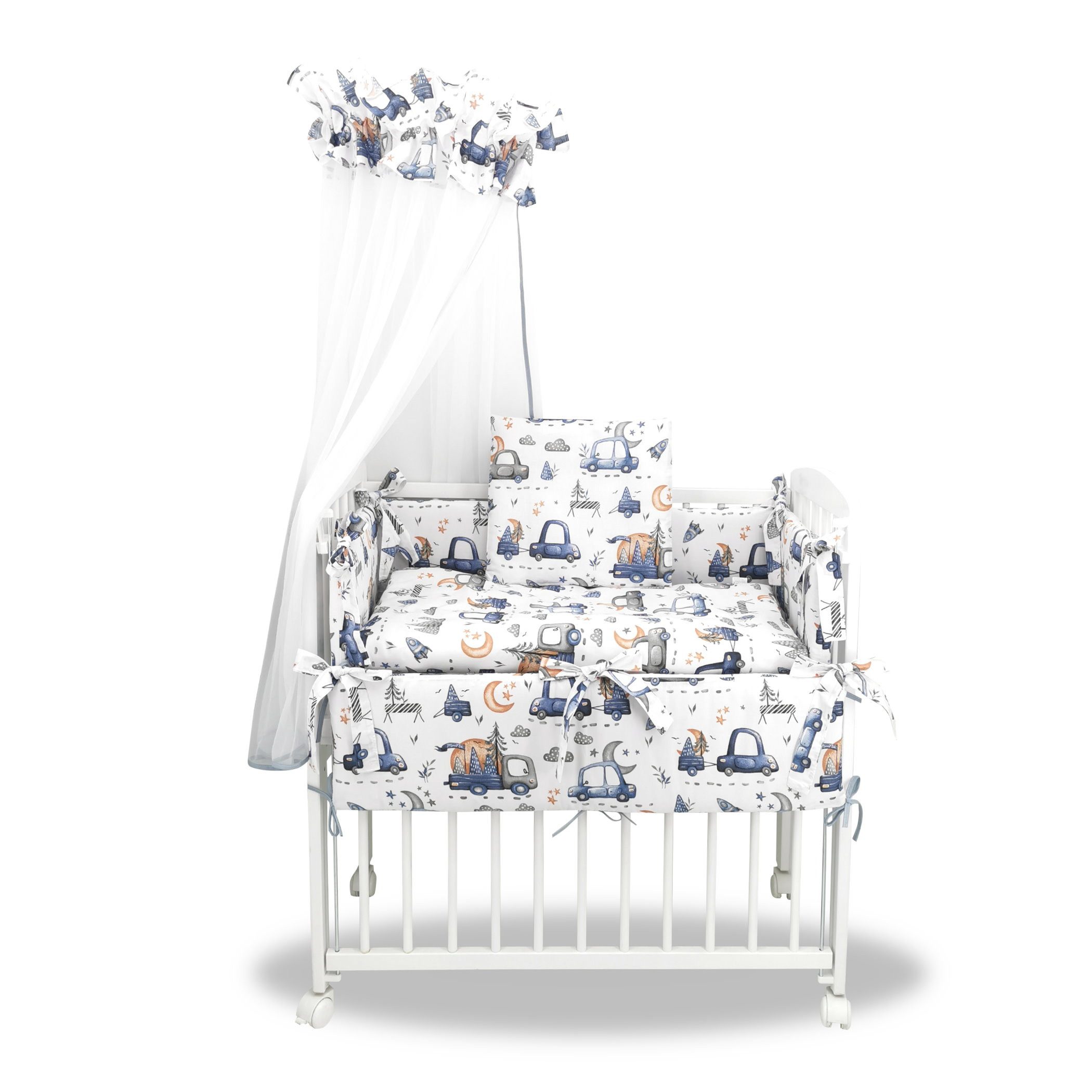 Beistellbett Babybett Auto Blau