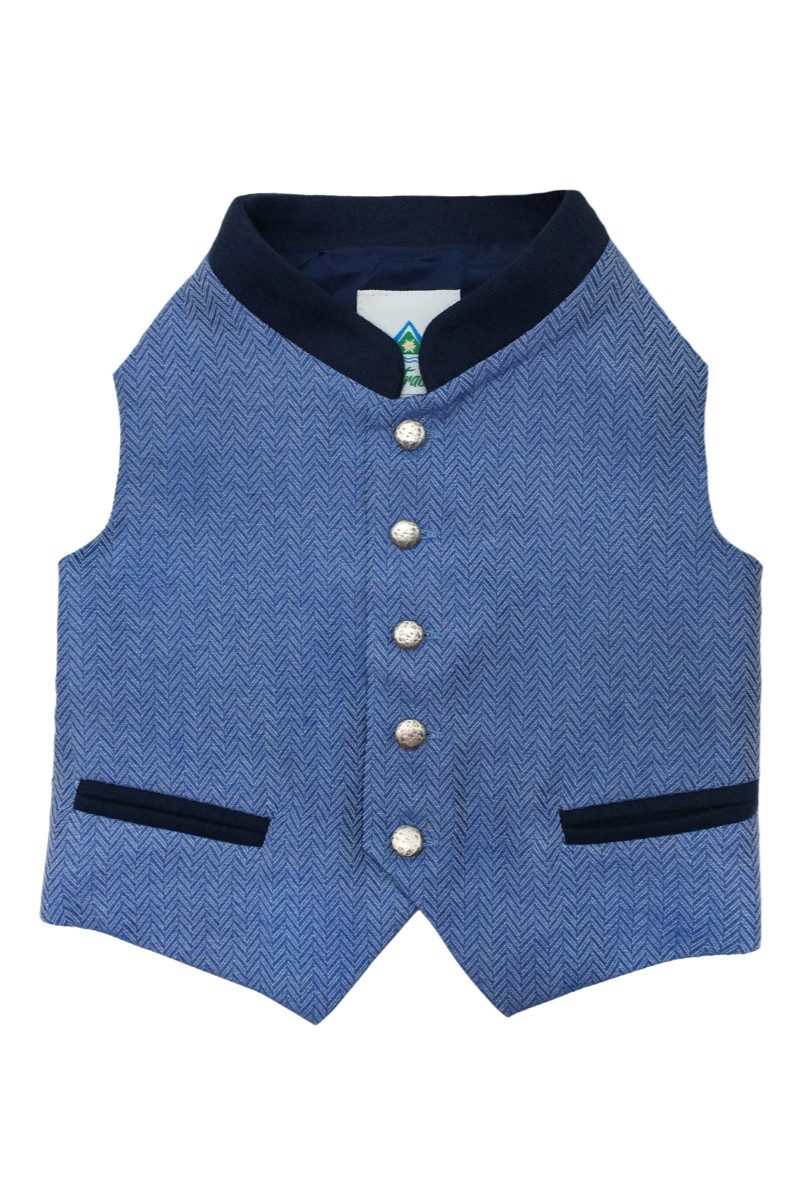 Isar-Trachten Trachtenjacke Kinderweste - Amon - blau