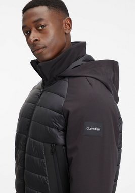 Calvin Klein Steppjacke ESSENTIAL MIX MEDIA JACKET mit abnhembarer Kapuze