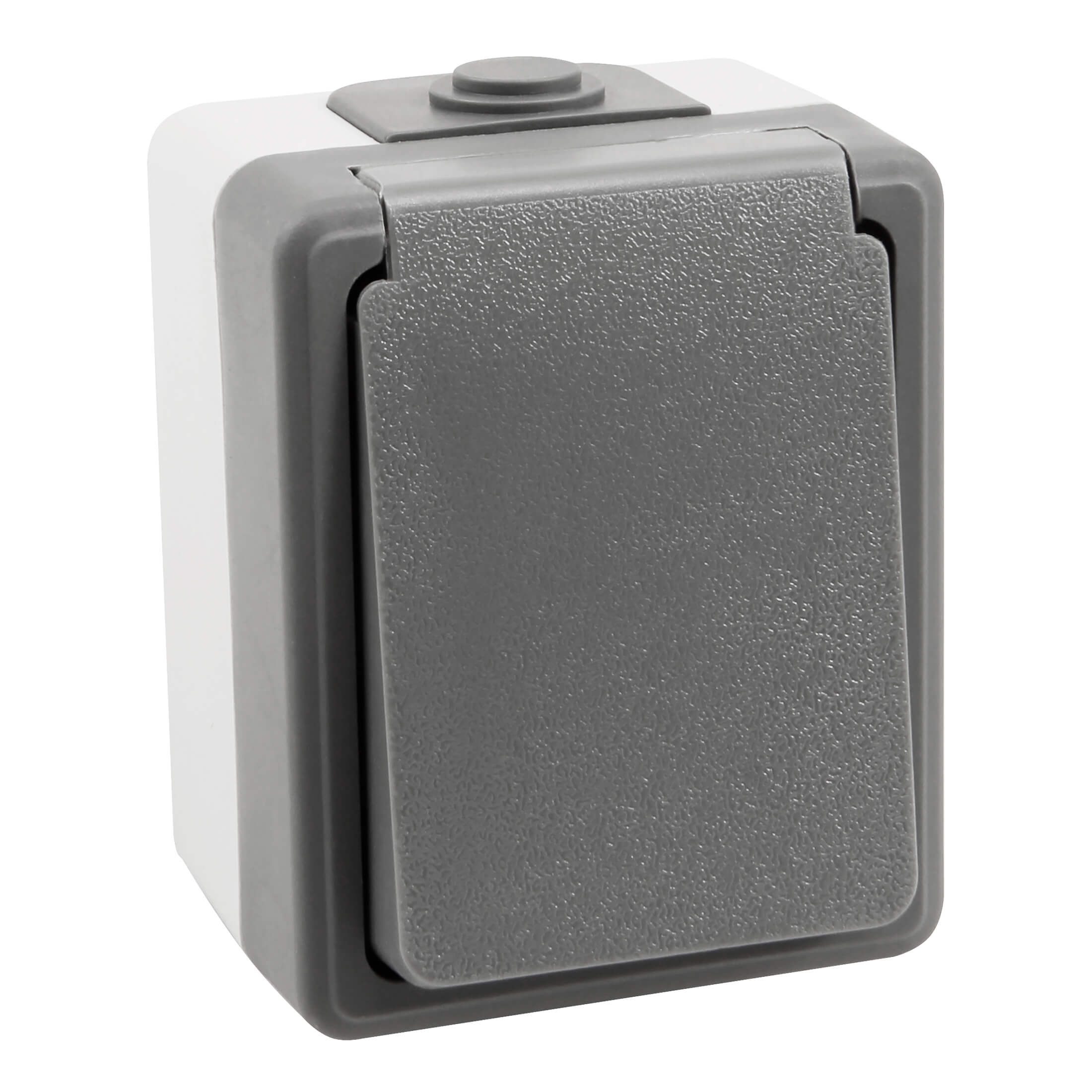 Aufputz-Steckdose SECURE Feuchtraum Steckdose IP44 Einzelsteckdose Aufputz