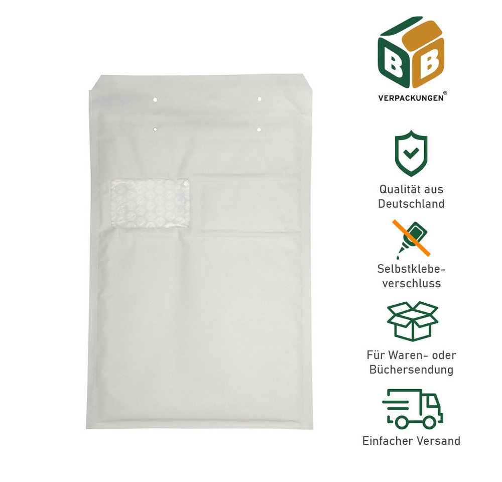 Thumbnail - BB-Verpackungen Versandtasche Luftpolsterversandtasche, 230 x 340 mm, Größe: 7 / G, weiß