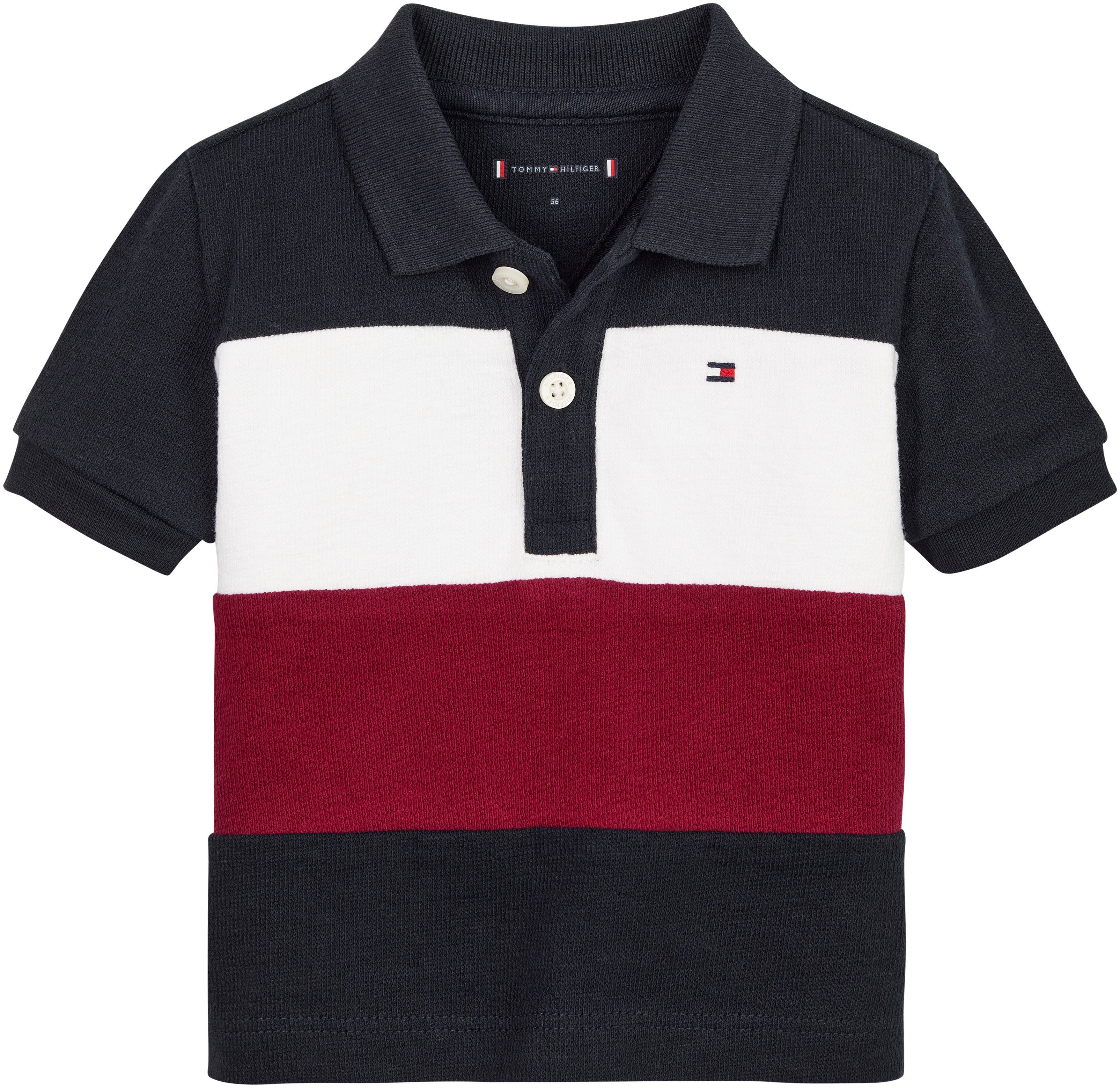 mit Hilfiger POLO Tommy Logo-Flag COLORBLOCK S/S Poloshirt Tommy BABY Hilfiger