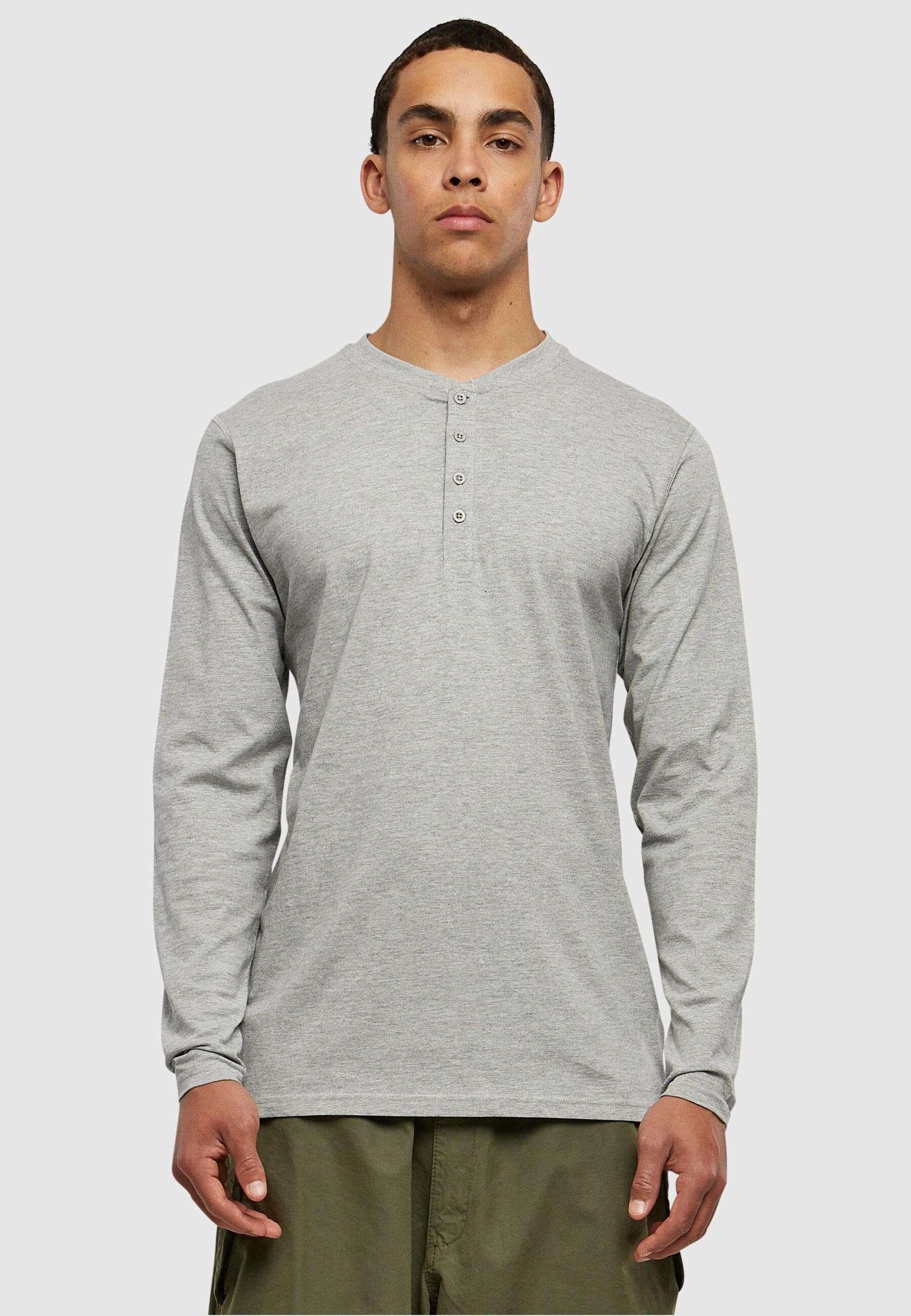 URBAN grey Henley L/S Tee (1-tlg) CLASSICS T-Shirt Herren Basic
