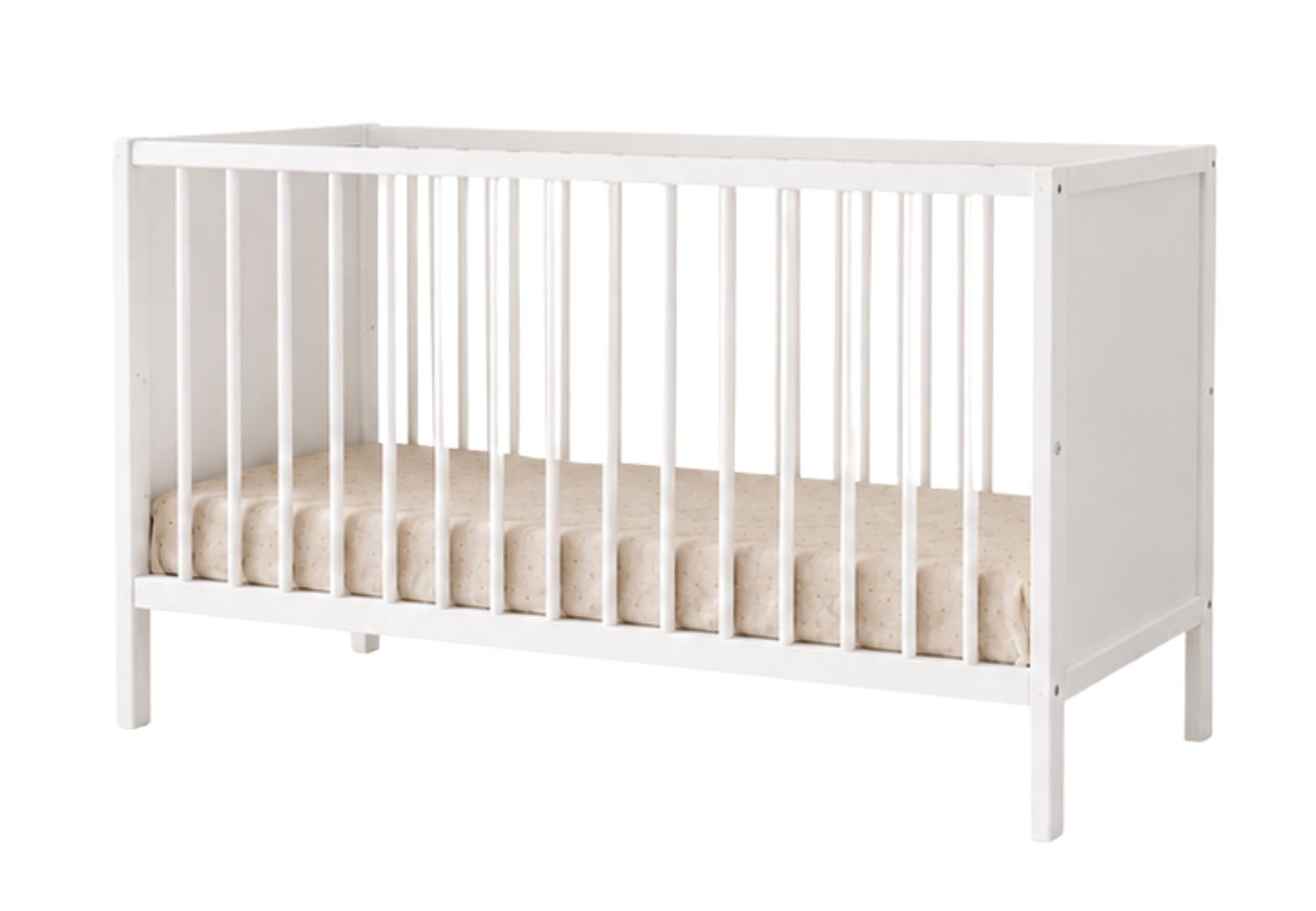 Kids Collective Babybett Kinderbett Gitterbett 60x120/70x140 cm modular & höhenverstellbar Holz, verschiedene Varianten wählbar, massives Holz, ab Geburt Weiß