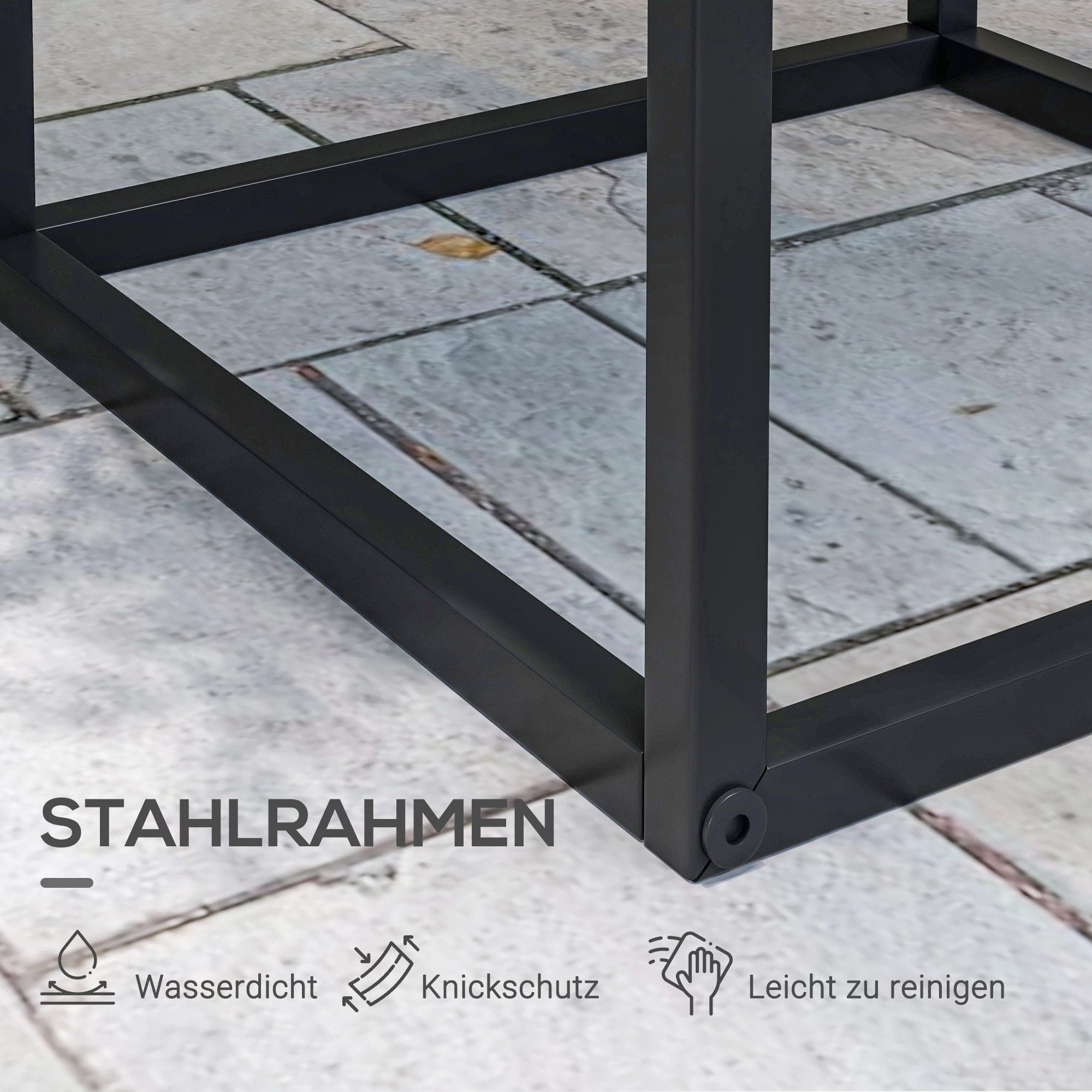 Outsunny Blumenständer Pflanzenständer Pflanzenhocker mit Stahlbeine Skandinavischem Design (Pflanzenhalter, 2 St., Blumentopfhalter), für Balkon, Wohnzimmer, S – Bild 5 von 5