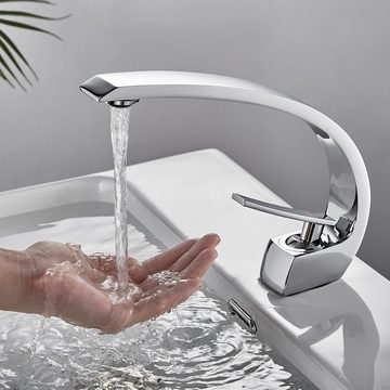 Auralum Waschtischarmatur Wasserhahn Bad Waschtischarmatur Badarmatur Mischbatterie Waschbecken (1-St)