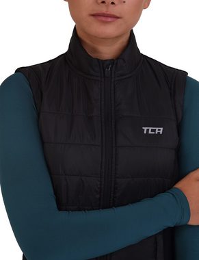 TCA Kurzjacke TCA Damen Excel Runner Laufweste mit Reißverschlusstaschen - Schwarz