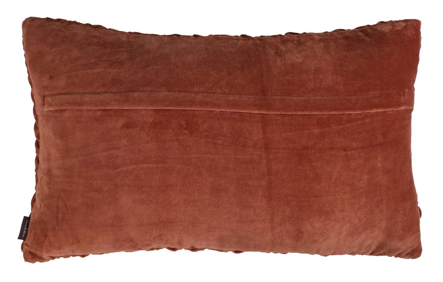 Dekokissen SMOCK, Braun, Flechtmuster, Samt, 30 x 50 cm