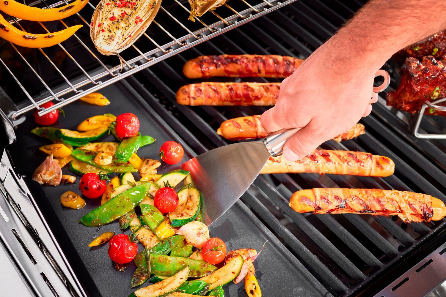 RÖSLE Grillplatte VIDERO, 25440, aus Gusseisen, Grillbranding, für alle VIDERO Modelle
