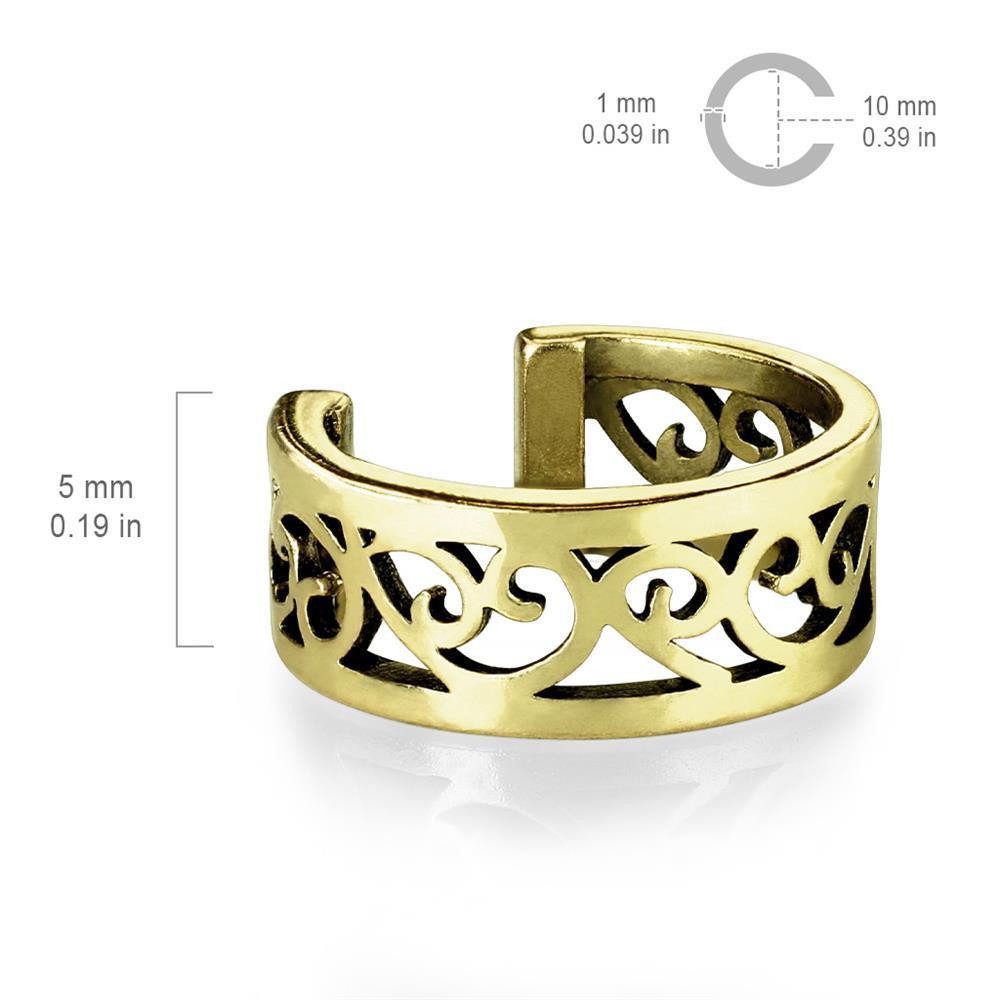 BUNGSA Ohrklemme Ohrklemme Ornamente aus Edelstahl Damen gold (1 Stück, 1-tlg), Ohrschmuck Ohrringe