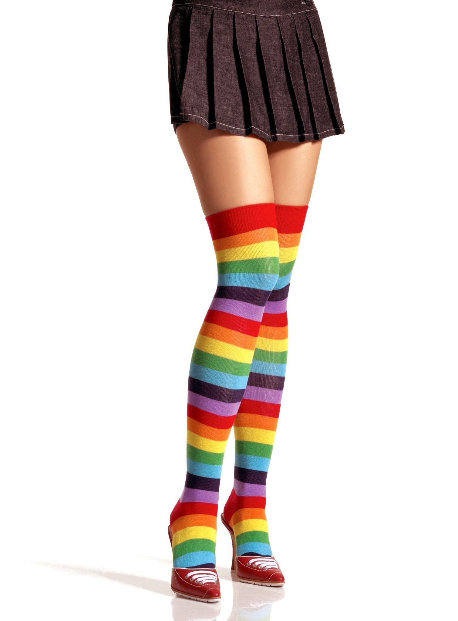 Leg Avenue Overknees Regenbogen Strümpfe