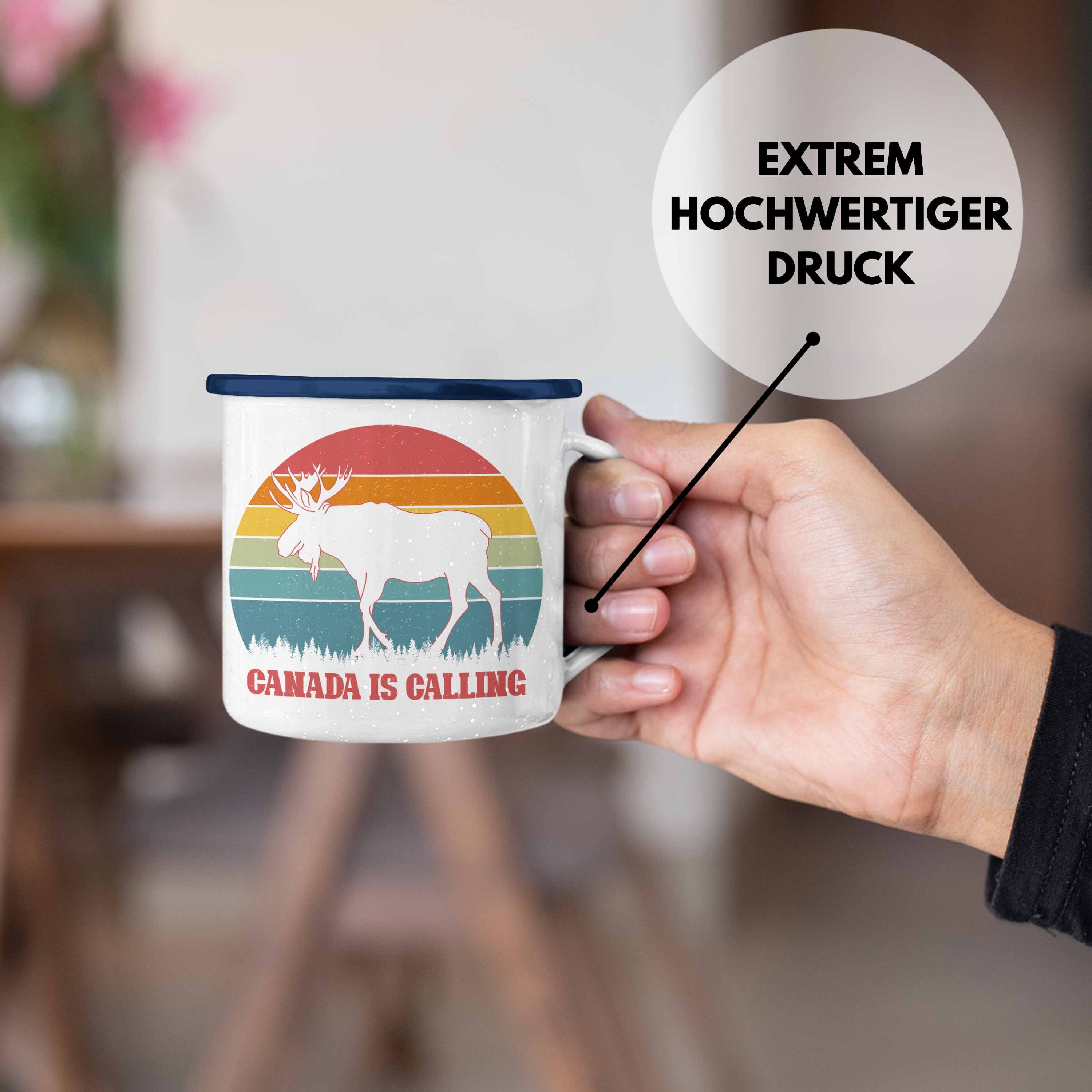 Trendation Thermotasse Trendation - Canada Is Calling Auslandsjahr Kanada Emaille Tasse Gesch – Bild 2 von 5