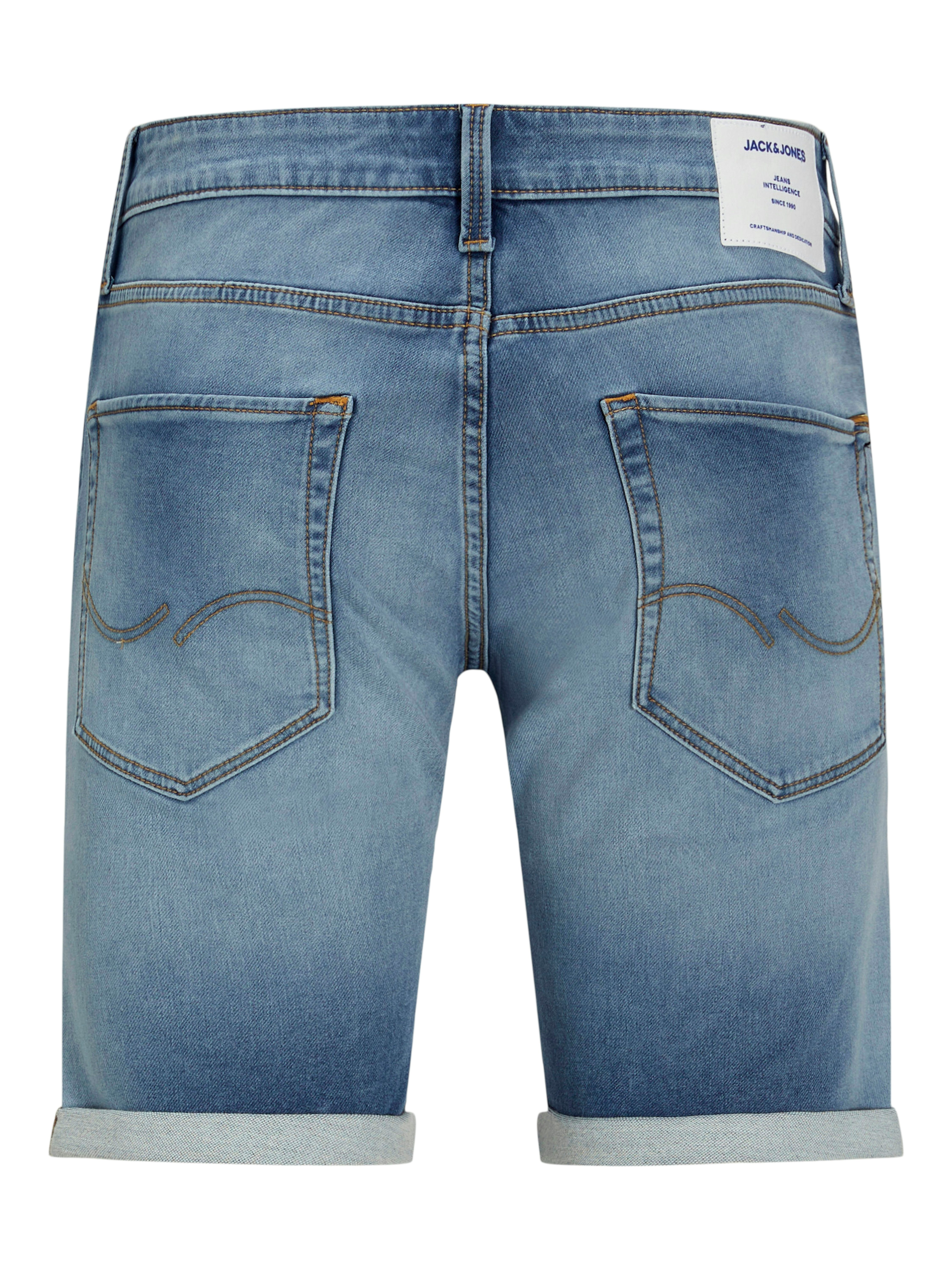 Jack & Jones Shorts JJIRICK mit Aufschlag und Knopfverschluss für den Sommer unifarben, regular fit, Web, Five-Pocket-Stil, elastisch