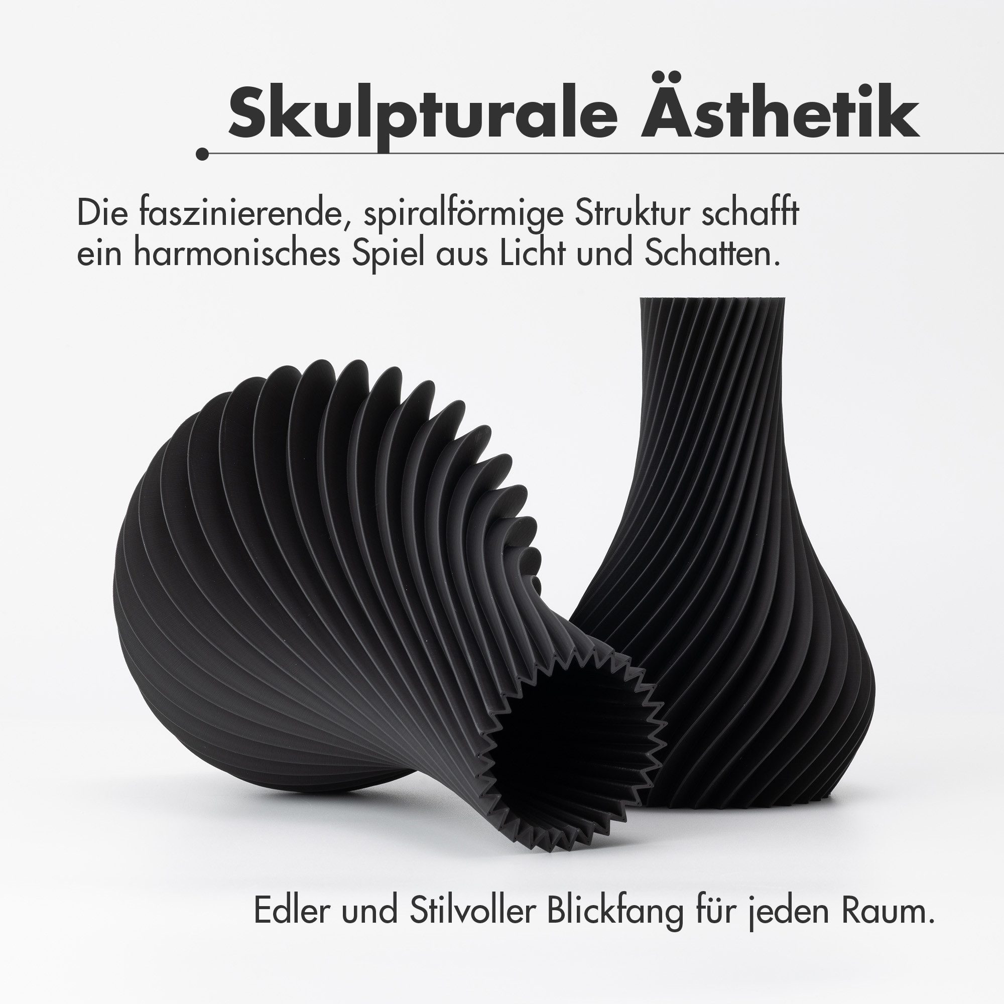 natumo Tischvase Vase Pirum Schwarz 12 cm – Bild 3 von 5