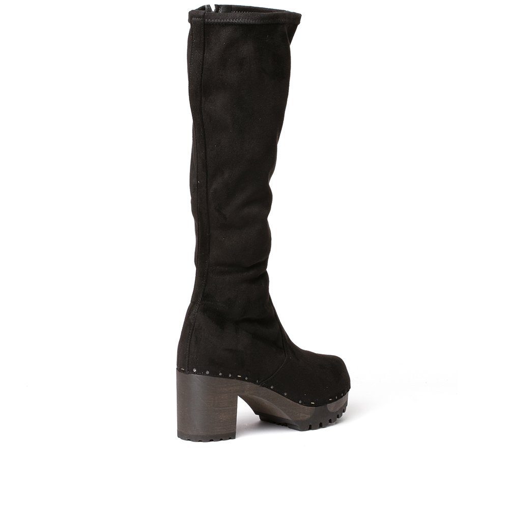 Softclox OLIVERA vegan Velourseffekt schwarz (dunkel), Winter, Holz, Clogs, günstig online kaufen