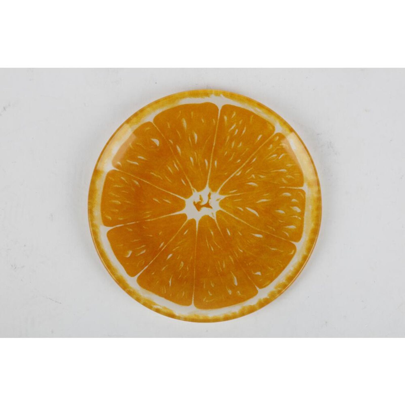 BURI Teller 12x Glasteller Orange Melone Servierplatte Schüssel Obst Untersetzer