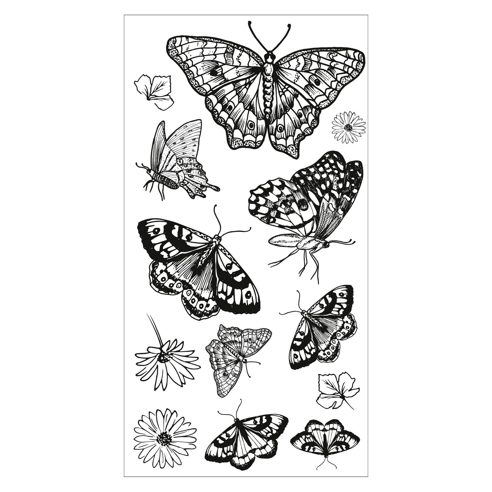 Sizzix Stempel Clear Stamps Set Nature Butterflies, 13 Stück