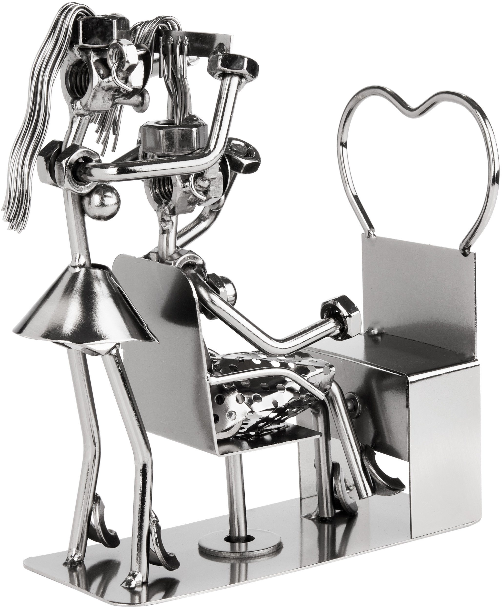 BRUBAKER Dekofigur Metallskulptur Schraubenmännchen Friseur Friseurin günstig online kaufen