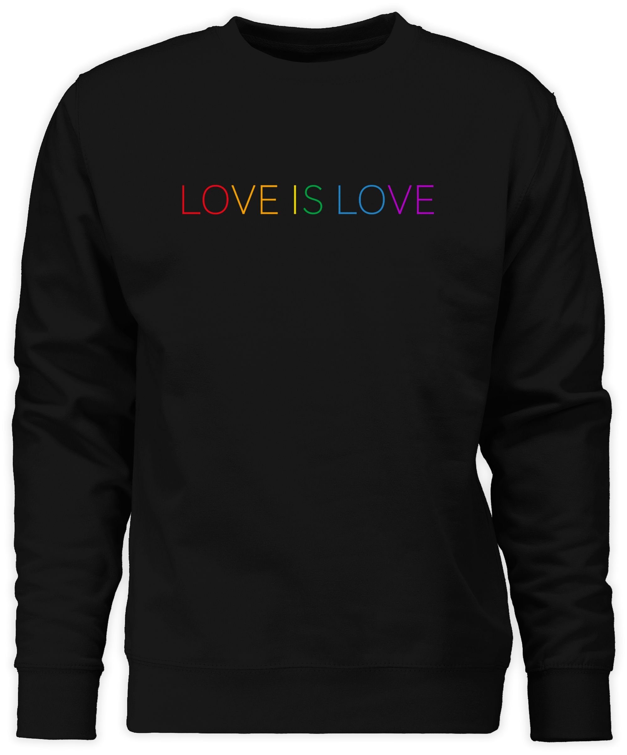 - 1 LGBT Pride Love Shirtracer Love (1-tlg) Regenbogen is - Sweatshirt Schwarz Kleidung
