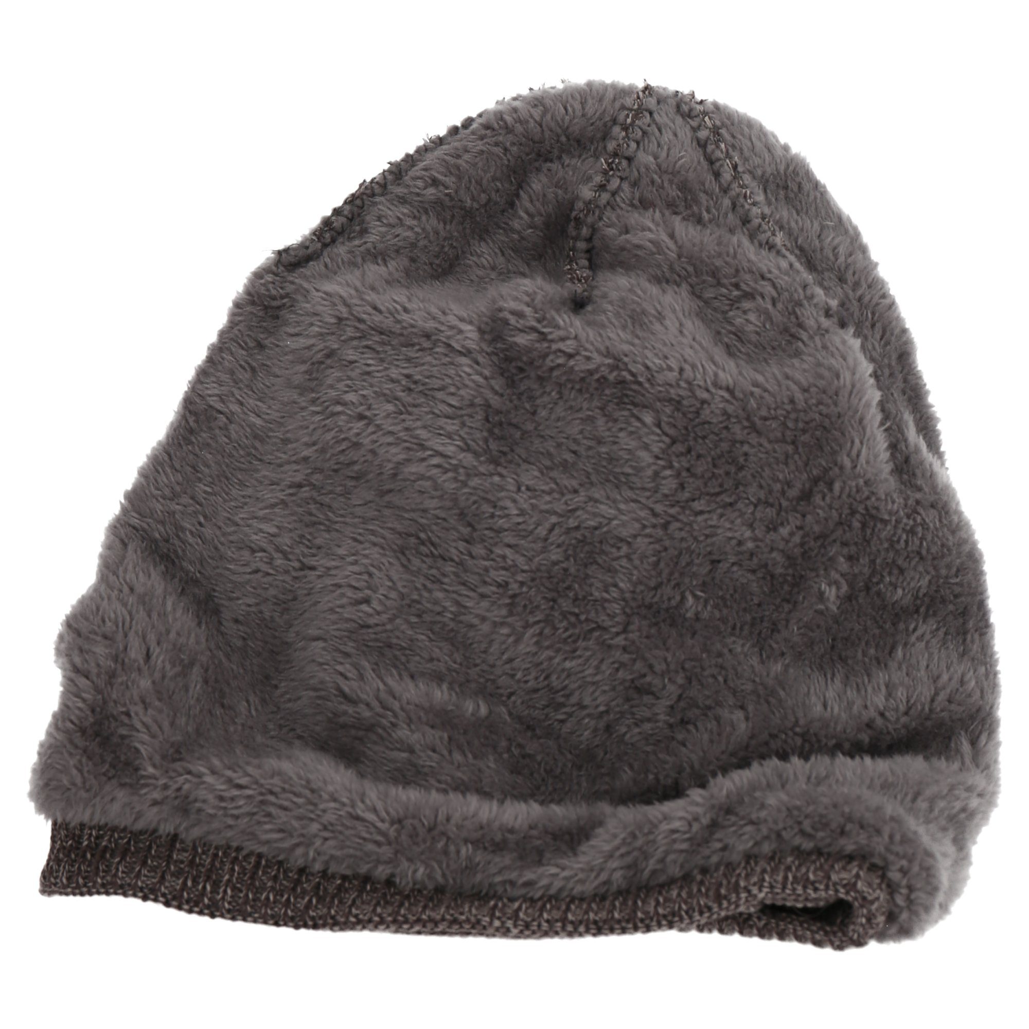 cofi1453 warm Strick-Mütze Mütze Strickmütze Wintermütze Winter Grau