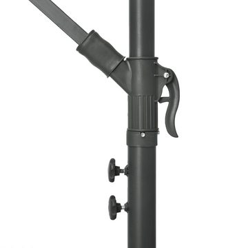vidaXL Sonnenschirm Ampelschirm mit LED-Leuchten und Stahlmast Weinrot