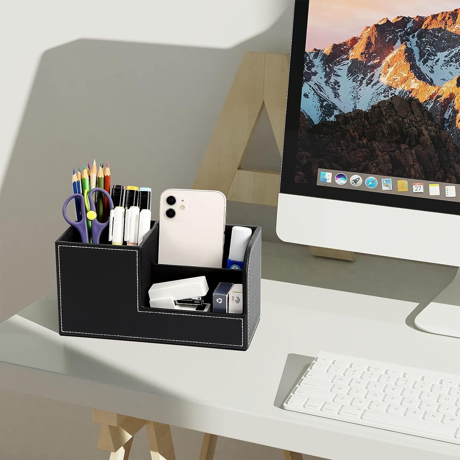 autolock Organizer Schreibtisch, Desktop Stiftehalter schwarz Bleistifthalter,Organizer Büro
