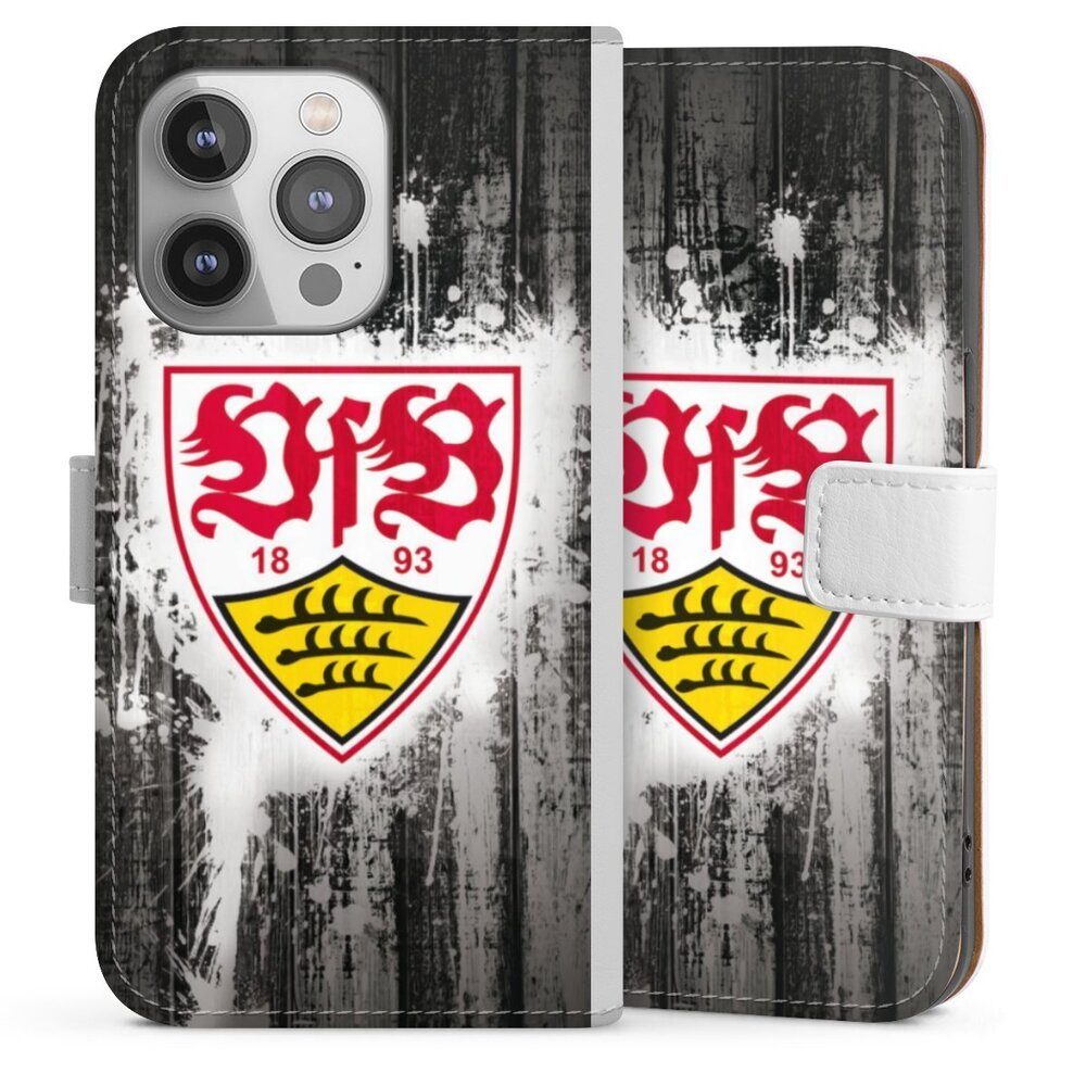 DeinDesign Handyhülle VfB Stuttgart Offizielles Lizenzprodukt Bundesliga, Apple iPhone 14 Pro Hülle Handy Flip Case Wallet Cover