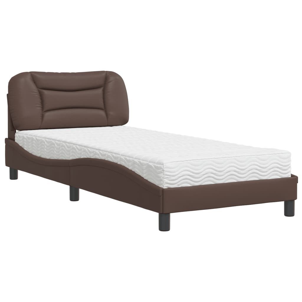 vidaXL Bett Bett mit Matratze "Hvar" Braun 90x200 cm Kunstleder günstig online kaufen