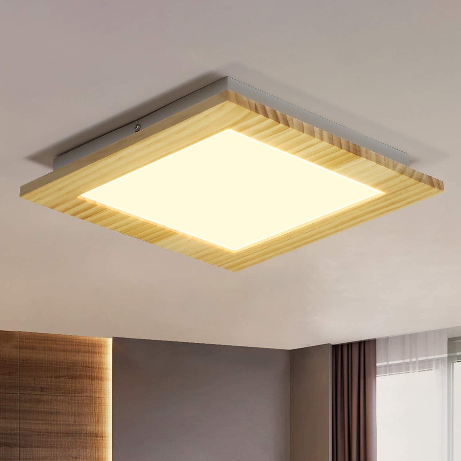 ZMH LED Deckenleuchte 3000K 30cm Quadrat Design Flur Küche Treppen Balkon, LED fest integriert | Deckenlampen