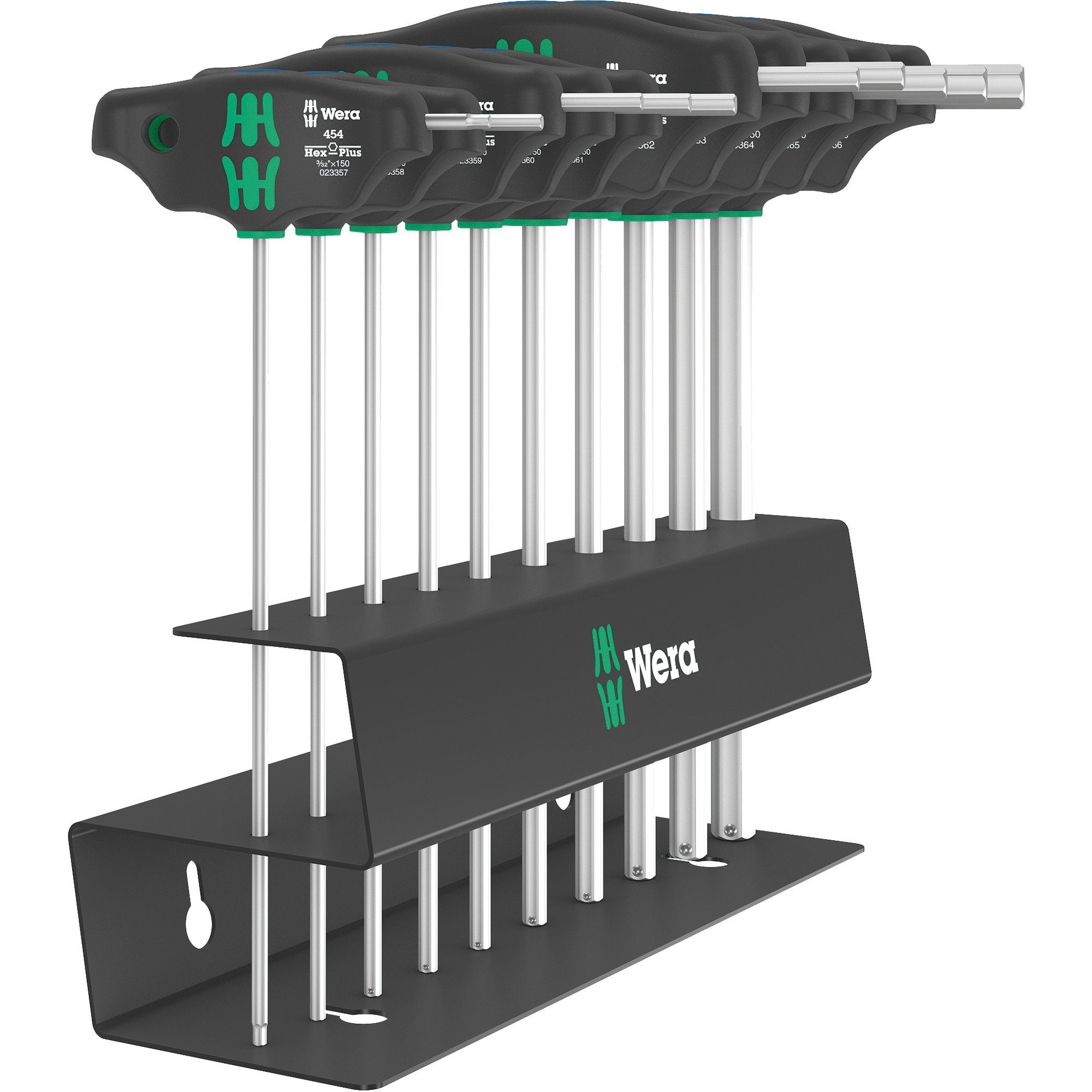 Wera Schraubendreher 454/10 HF Set Imperial 2 Quergriff-Schraubendreher + Rack, 10-teilig