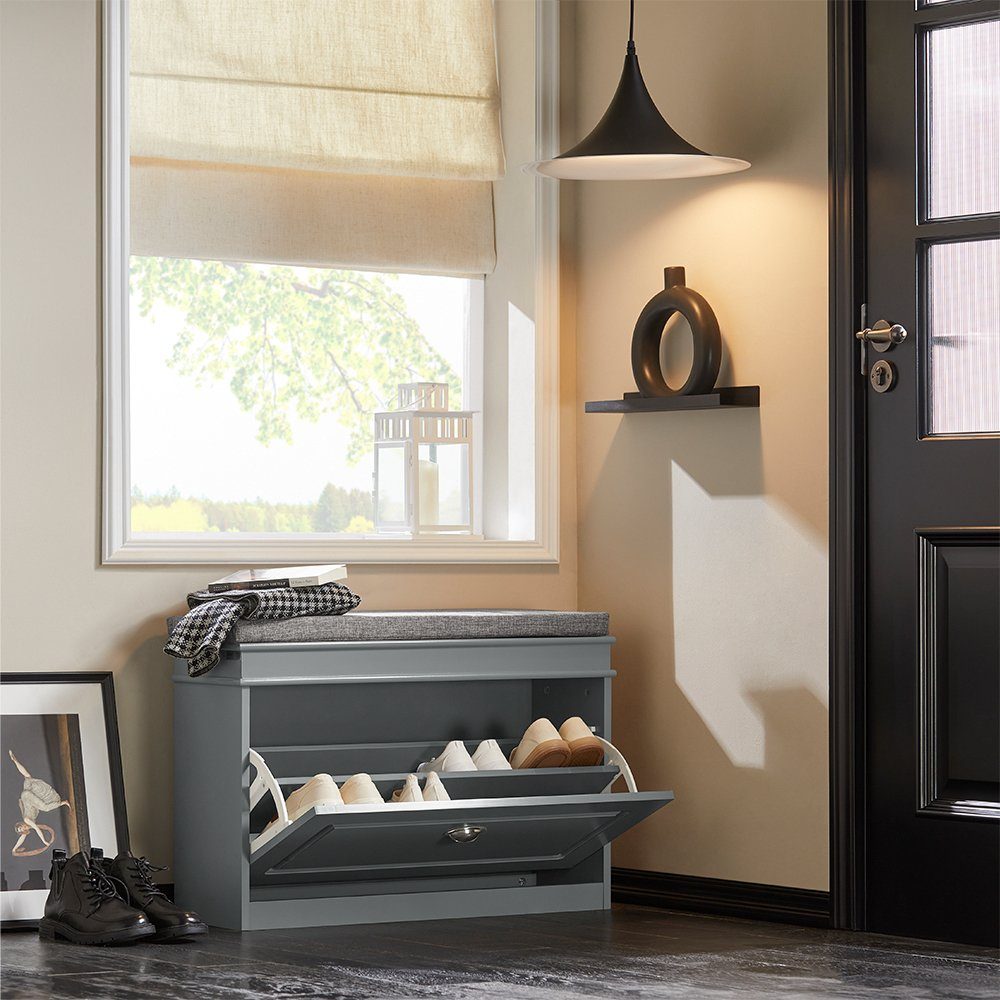 SoBuy Schuhkipper FSR82, Schuhregal schmal, Sitzbank mit Stauraum, Flur, Sc günstig online kaufen