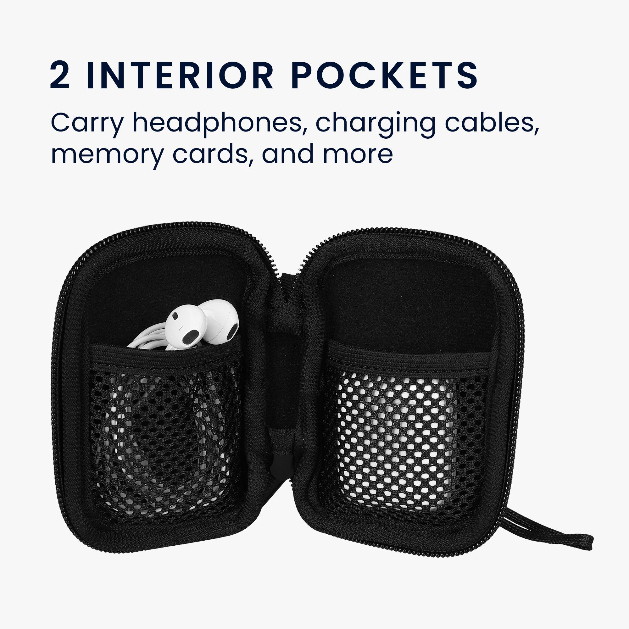 kwmobile Kopfhörer-Schutzhülle In-Ear Kopfhörer Tasche für in-ear Headphones Hülle, Canvas Cover Case - 6 x 9 cm Innenmaße - Etui