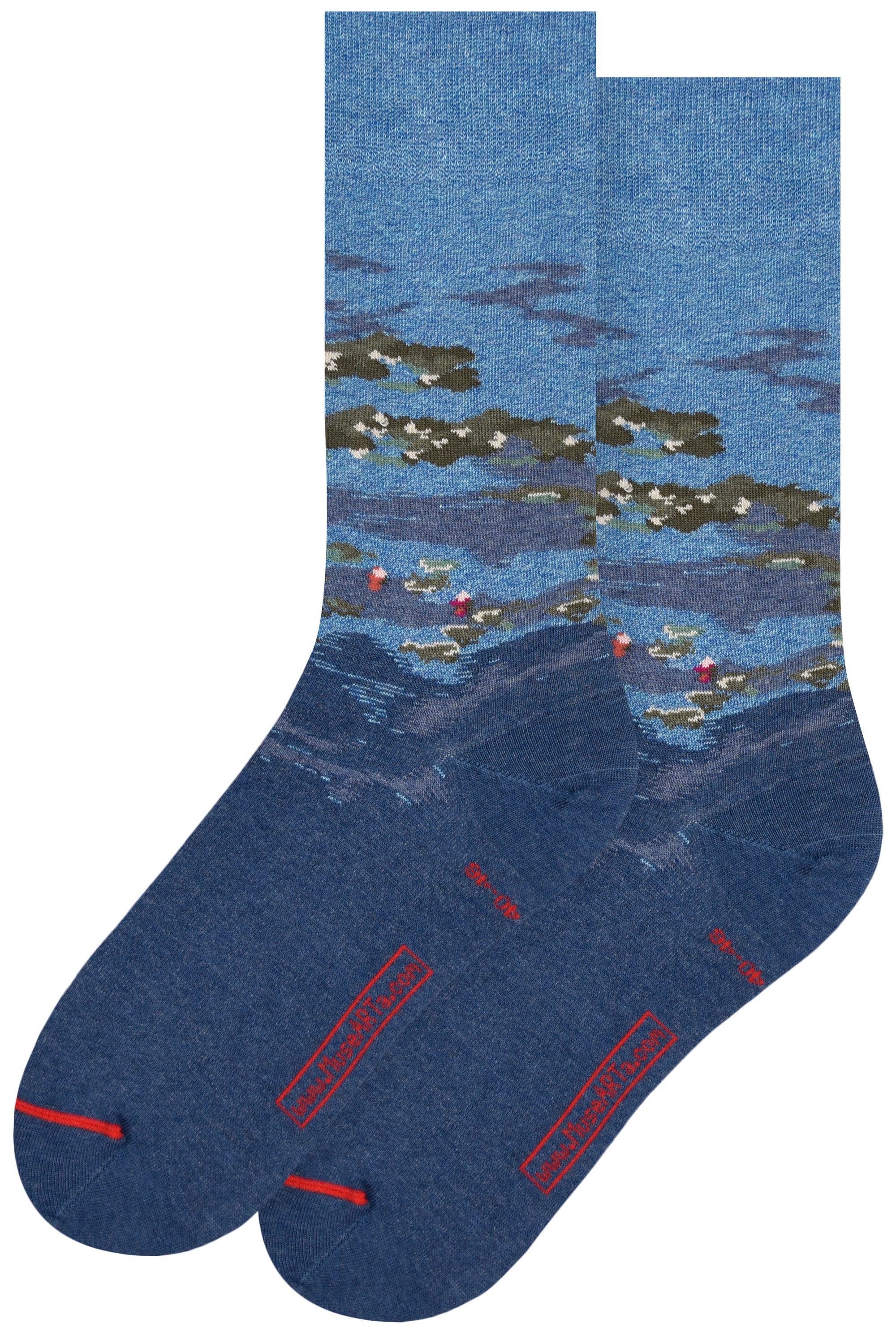 MuseARTa Langsocken Claude Monet - Seerosen (Packung, 1-Paar, 1 Paar) Kunstwerke Socken Strümpfe, Herren oder Damen Socken Kunst-Motiv