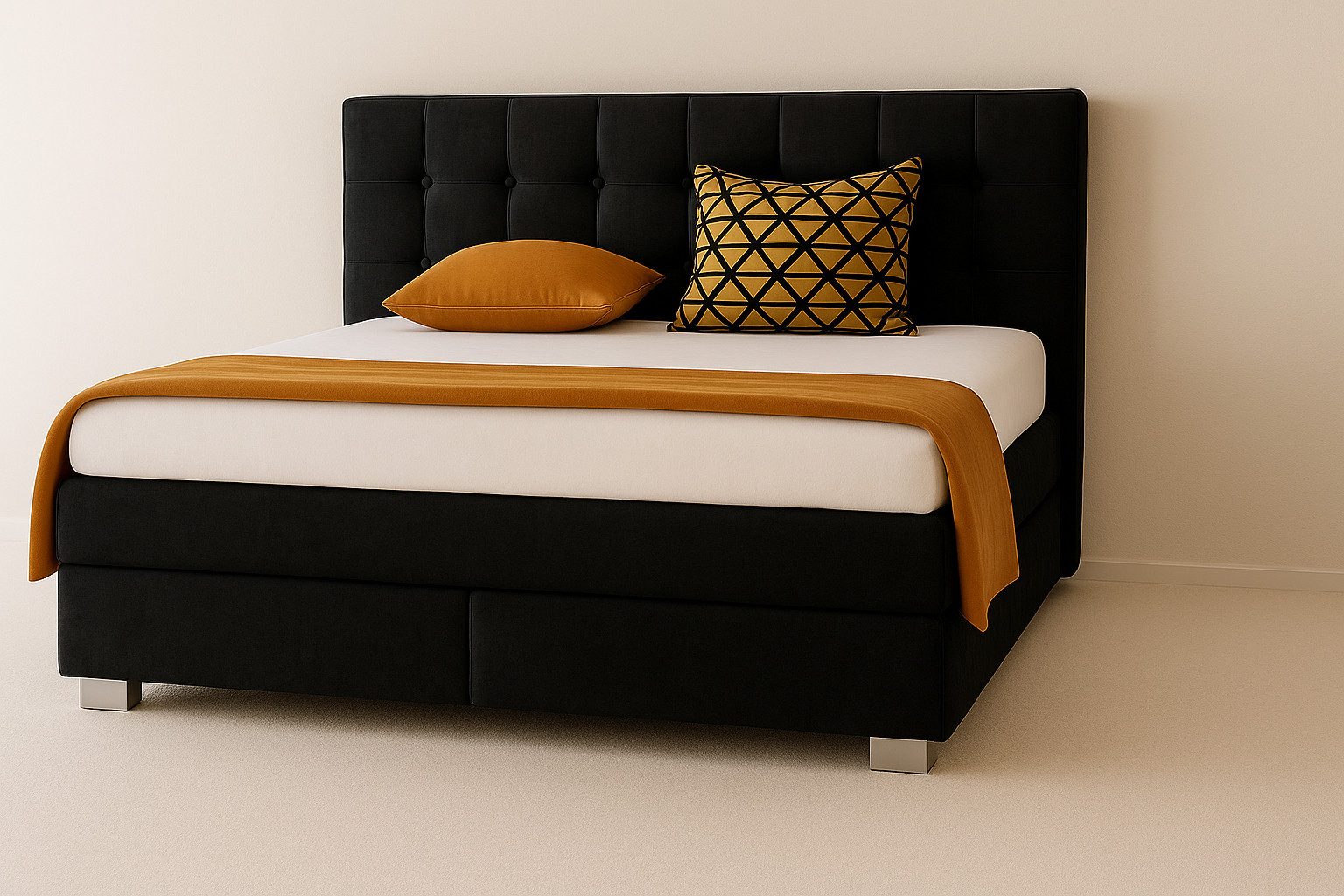 A&J MöbelLand GmbH Boxspringbett VERONA mit zwei 7-Zonen-Taschenfederkernmatratzen