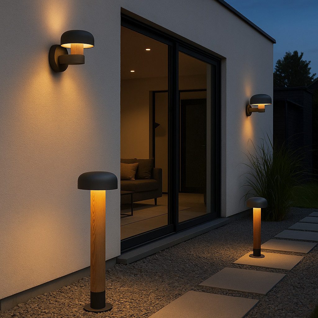 lightling Außen-Wandleuchte Asher, inkl. Bewegungssensor, ohne Leuchtmittel, Druckguss Aluminium, Wandmontage, exkl. 1 x E27 max. 10W