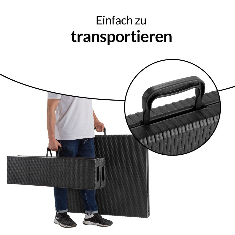 Casaria Bierzeltgarnitur Malmö, (3-tlg), 180 cm Klappbar Rattan Optik Kunst günstig online kaufen