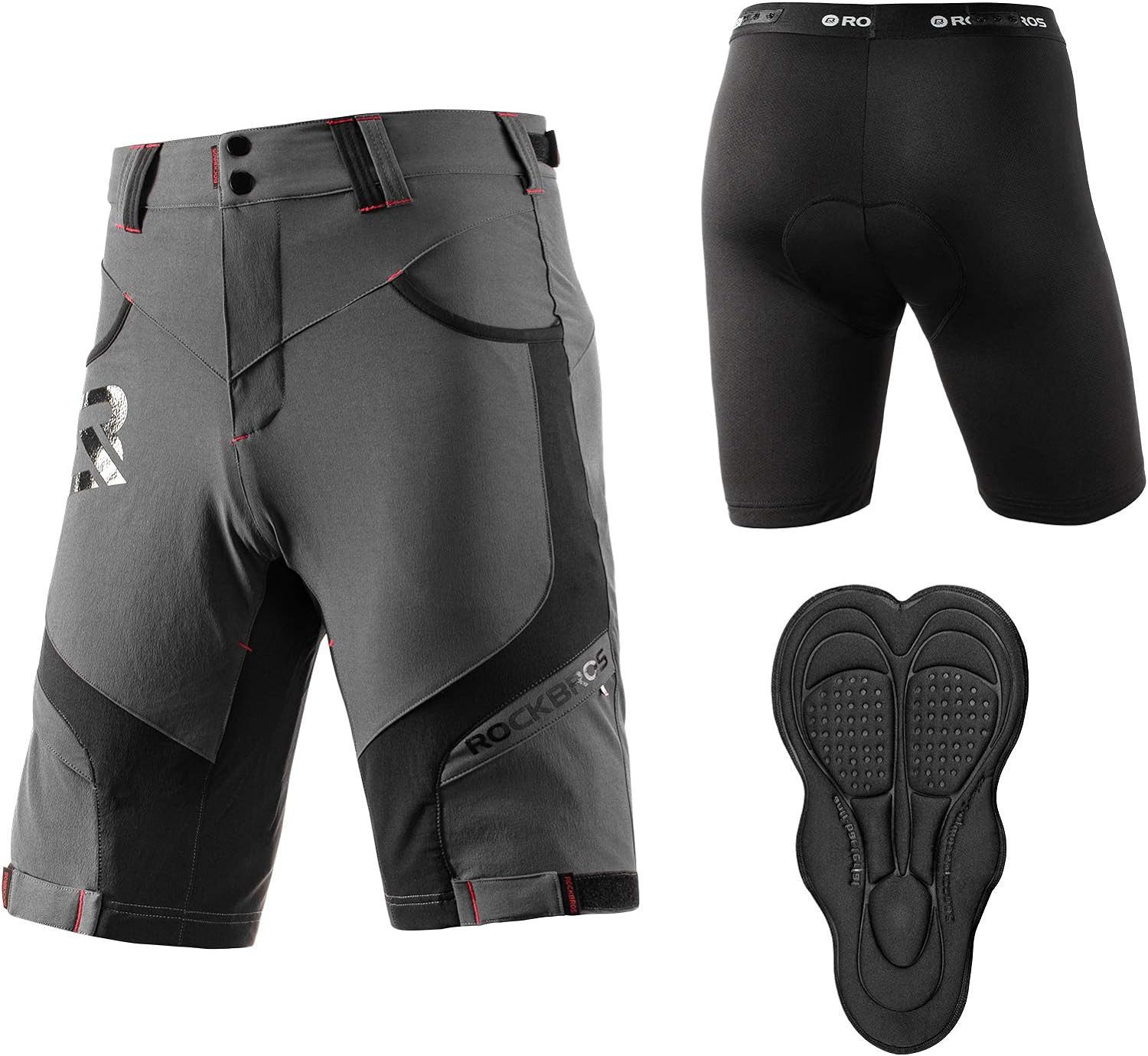 ROCKBROS Radlerhose Kurz Radlerhose Herren Fahrradhose mit Sitzpolster M-4X günstig online kaufen
