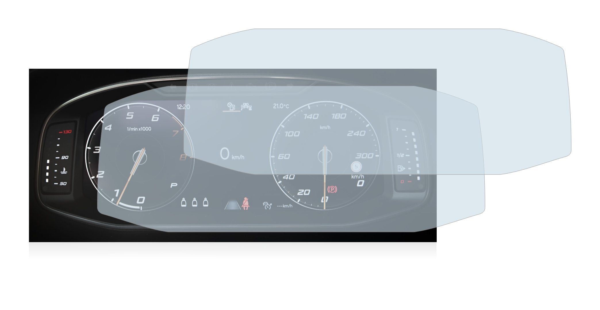 2x BROTECT Matte Displayschutzfolie für Volkswagen Golf 8 Digital Cockpit  10,25 - Entspiegelt, Anti-Fingerprint