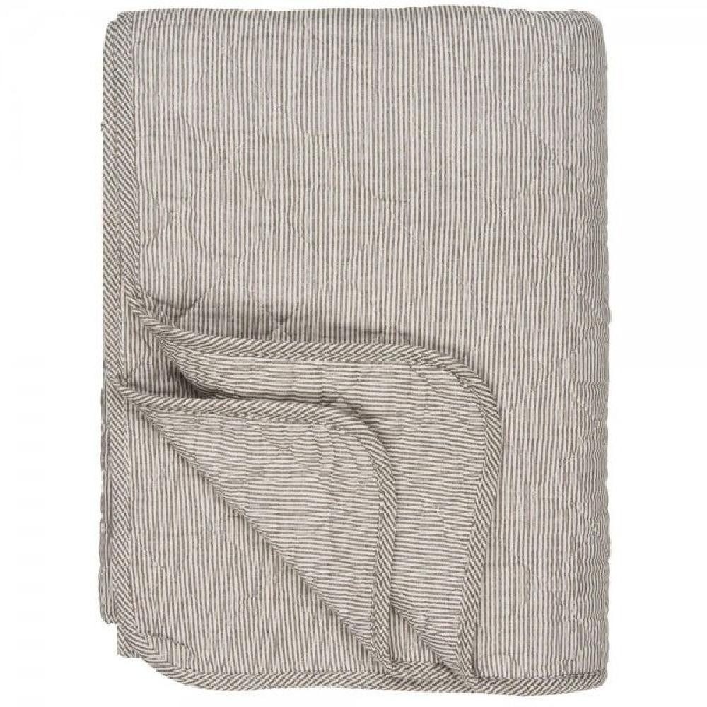 Wohndecke Ib Laursen Tagesdecke Quilt Weiß Erdfarben Gestreift (130x180cm), günstig online kaufen