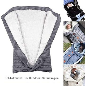 Babydecke Schlafsäcke Baby Winter, dicke warme Kinderwagen Strickdecke, GelldG, Kuscheldecke