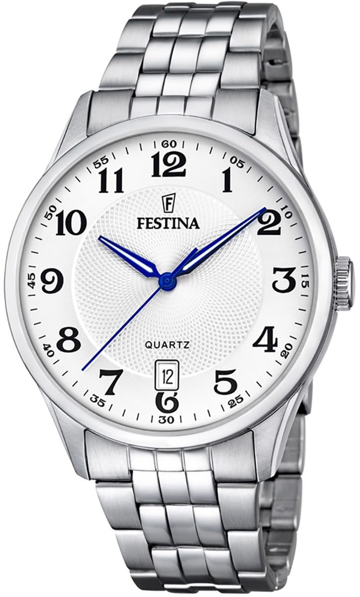 Festina Quarzuhr Festina Herren Uhr F20425/1 Edelstahl, (Analoguhr), Herren Armbanduhr rund, Edelstahlarmband silber
