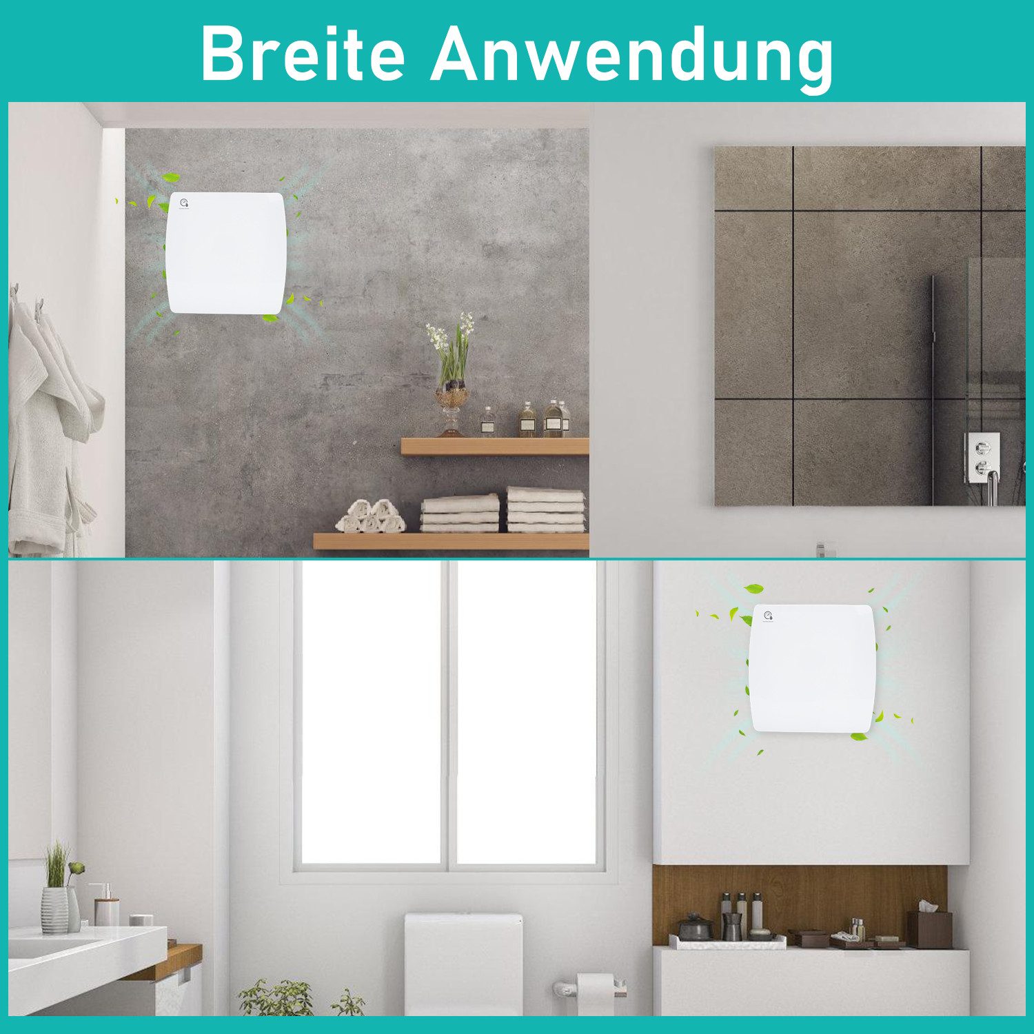 Clanmacy Wandventilator Badlüfter mit Feuchtsensor und Nachlauf und Timer 100/150mm