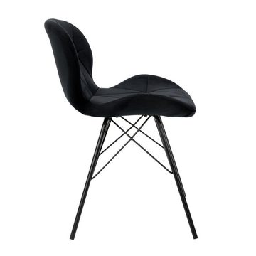ML-DESIGN Stuhl Esszimmerstuhl Set mit Rückenlehne und Metallbeinen Küchenstühle (2 St), 2er Set Wohnzimmerstuhl Schwarz Polster 48x50x74cm aus Samt