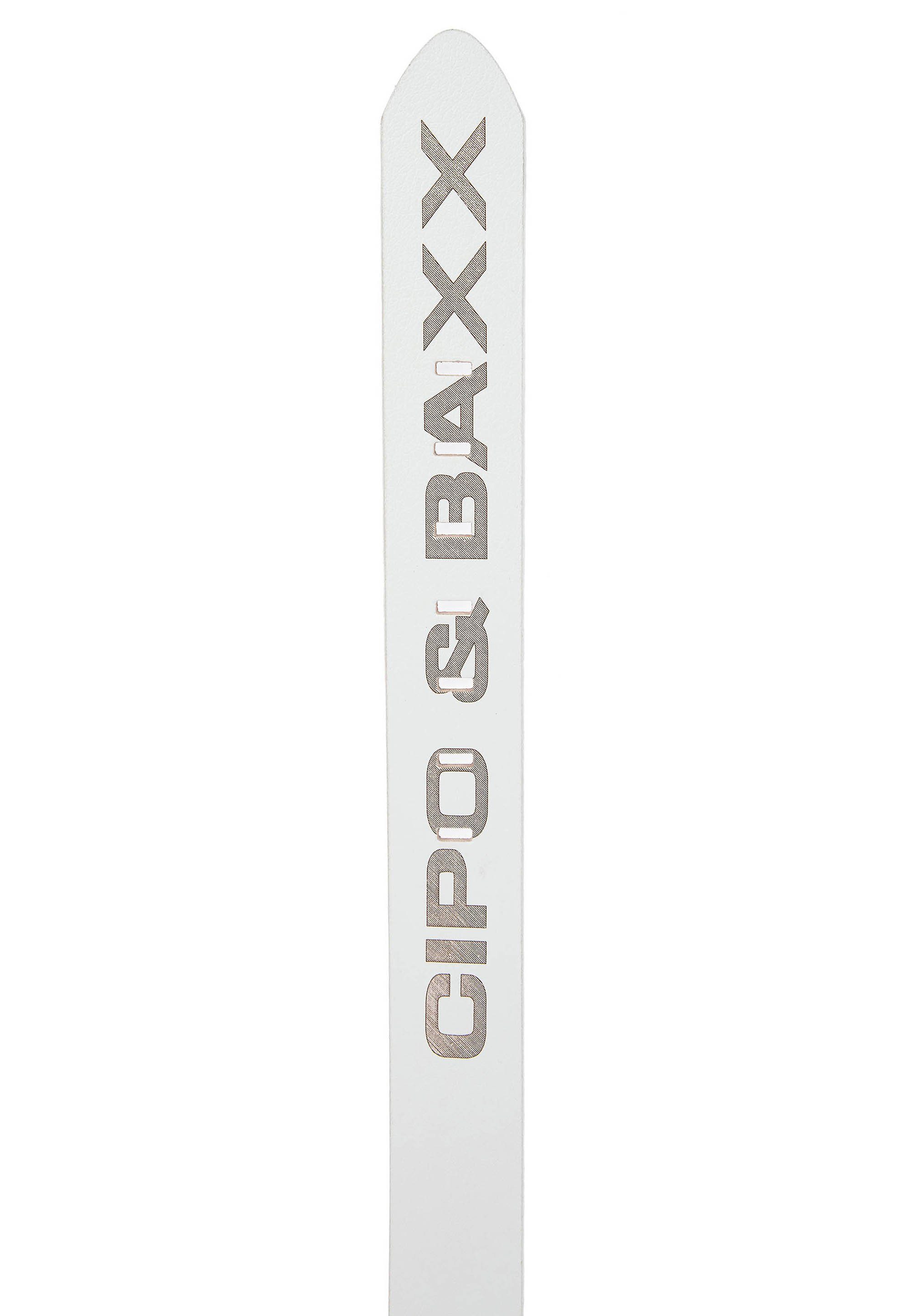 Cipo & Baxx Ledergürtel Design im weiß schlichten