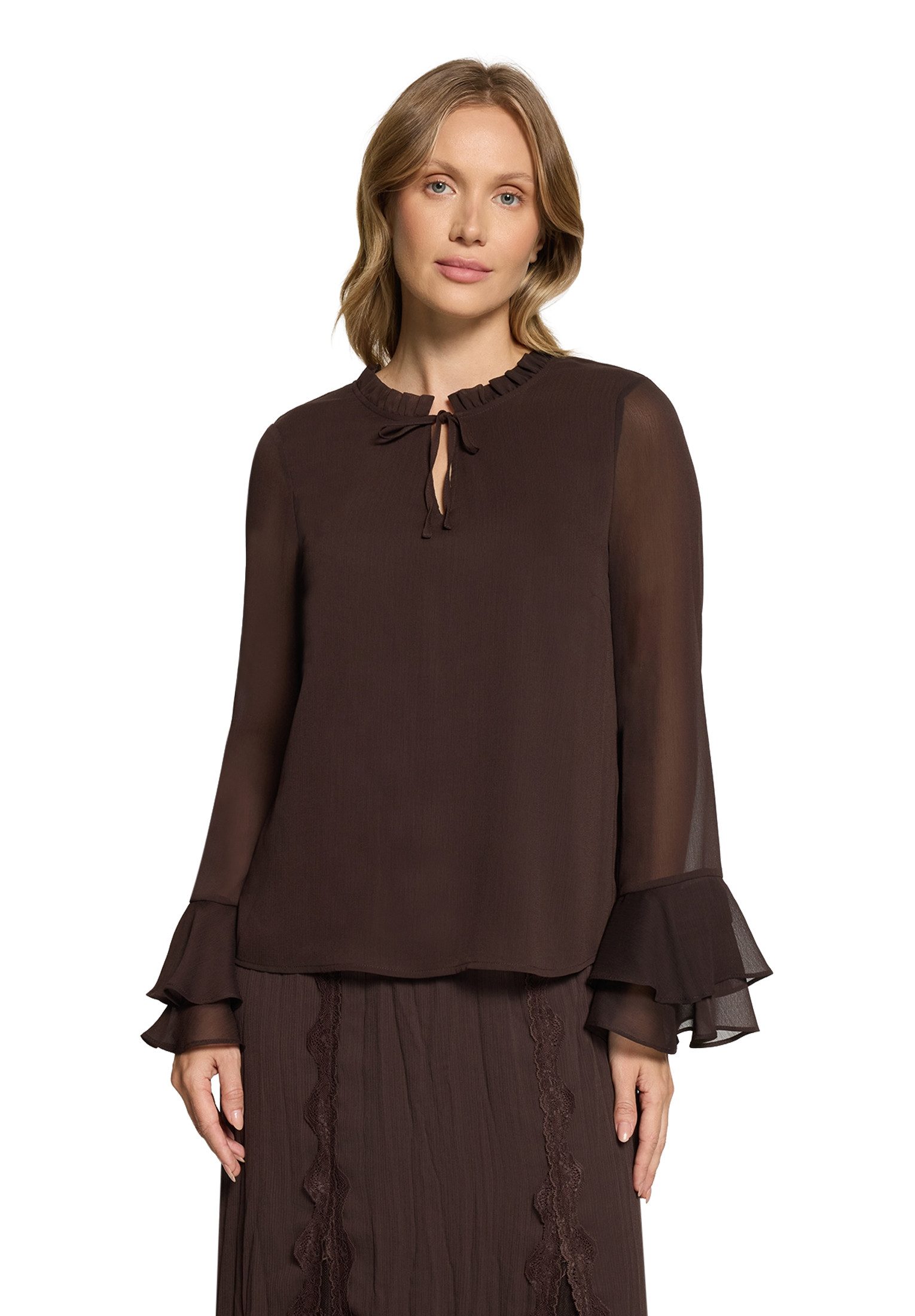 Cartoon Schlupfbluse Damen mit Volant