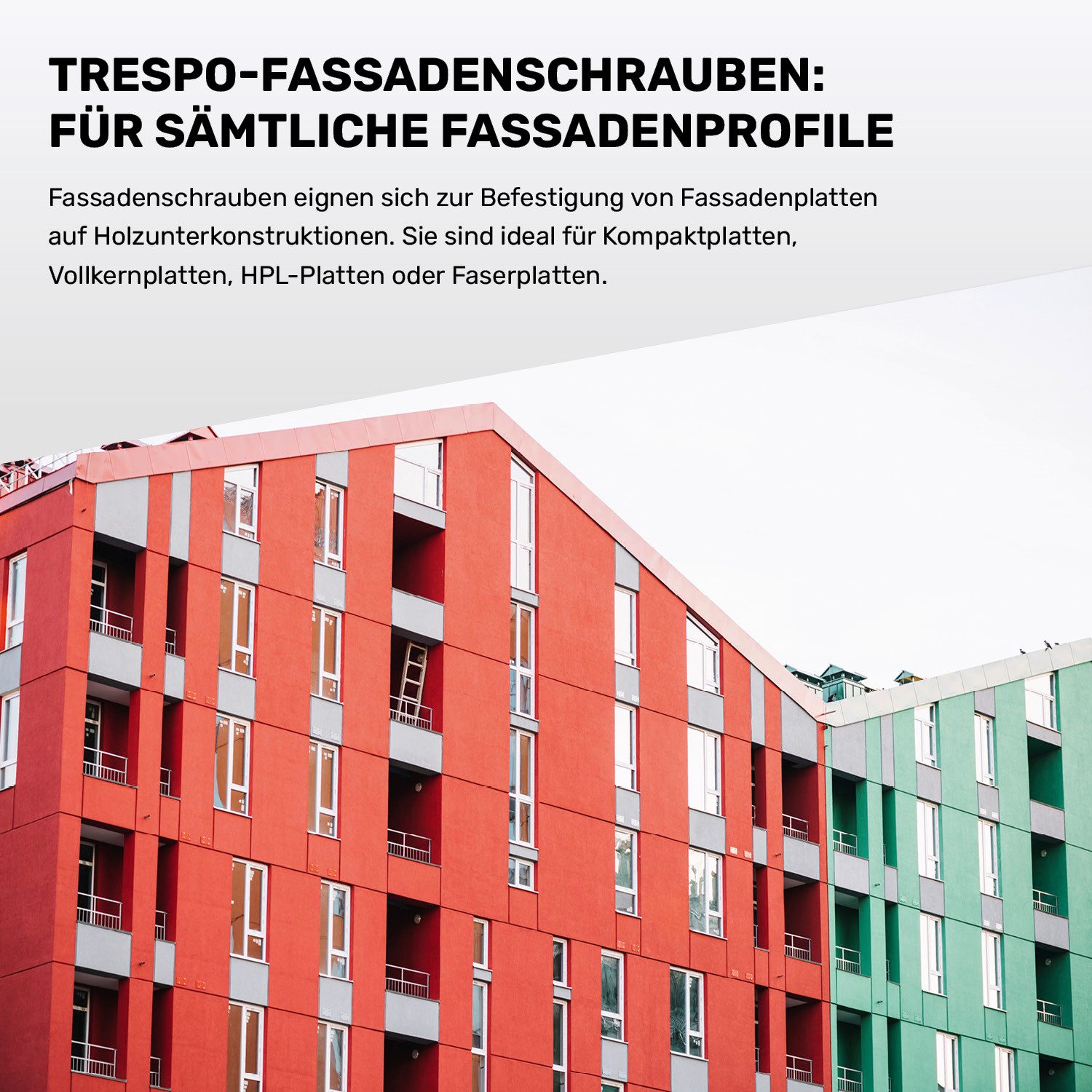 Twistec Fassadenschraube TWISTEC Trespo-Fassadenschrauben 4,8x32mm Reinweiß RAL 9010 100 St., Edelstahl A2, hohe UV-Beständigkeit – Bild 4 von 5