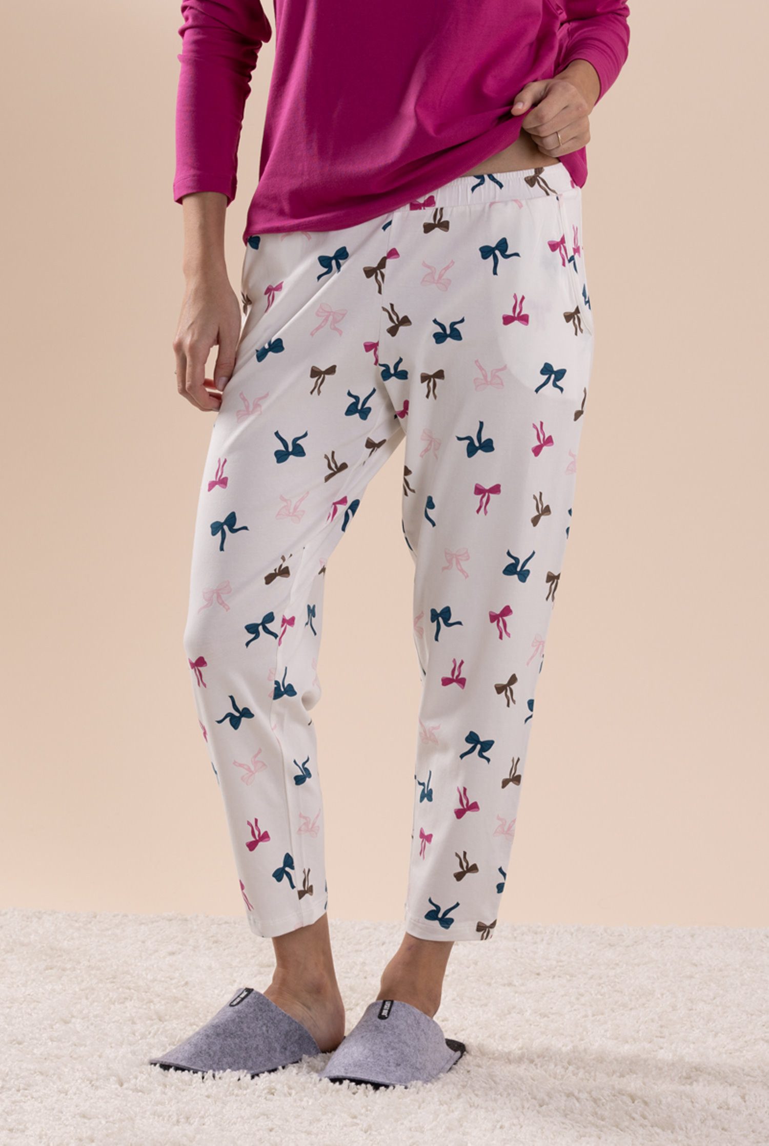 Nina Von C. Pyjamahose Damen 7/8 Schlafanzughose (1-tlg) Modisches Design