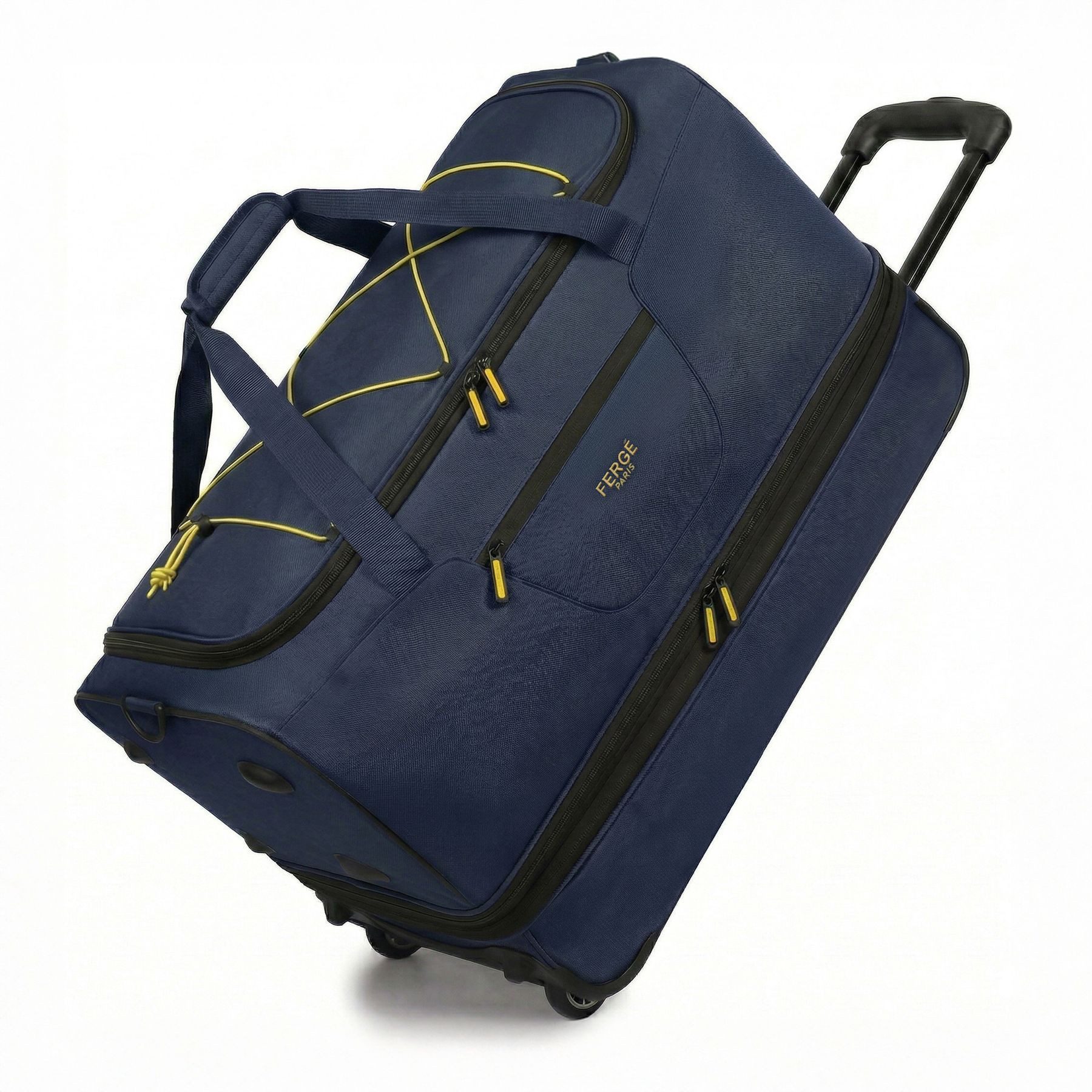FERGÉ Reisetasche mit Rollen & extra Schuhfach, groß, Handgepäck, Tragetasche aus Nylon, Erweiterbare Reisetasche, Handgepäck / XL, Schuhfach & Außenfächer